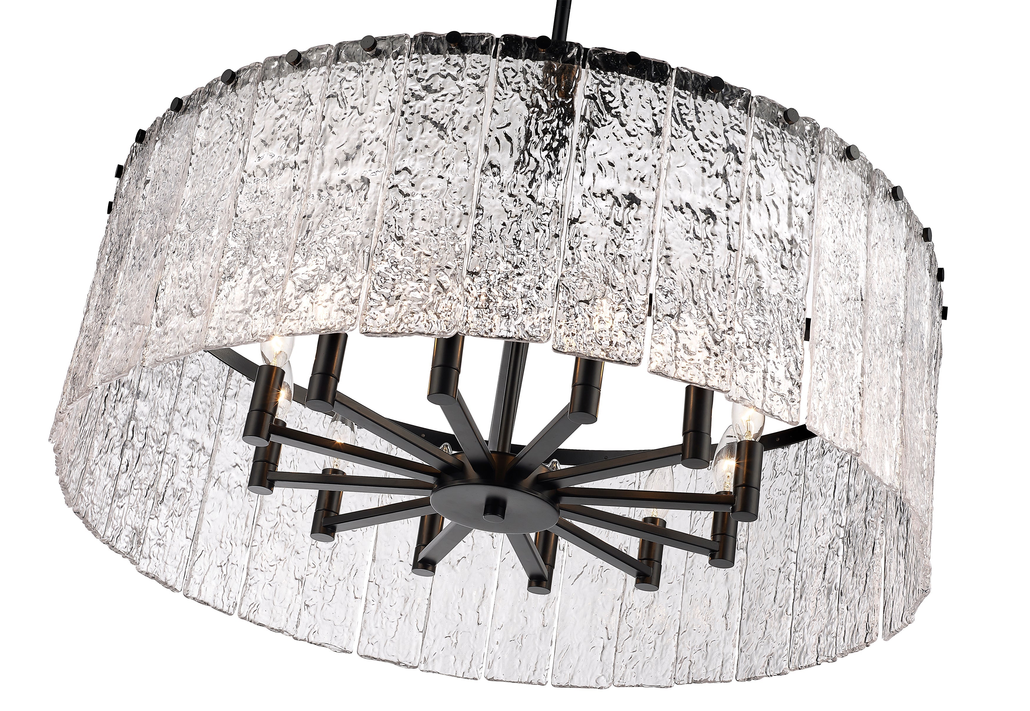 Glacier 12 Light Chandelier Matte Black