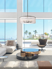 Glacier 12 Light Chandelier Matte Black