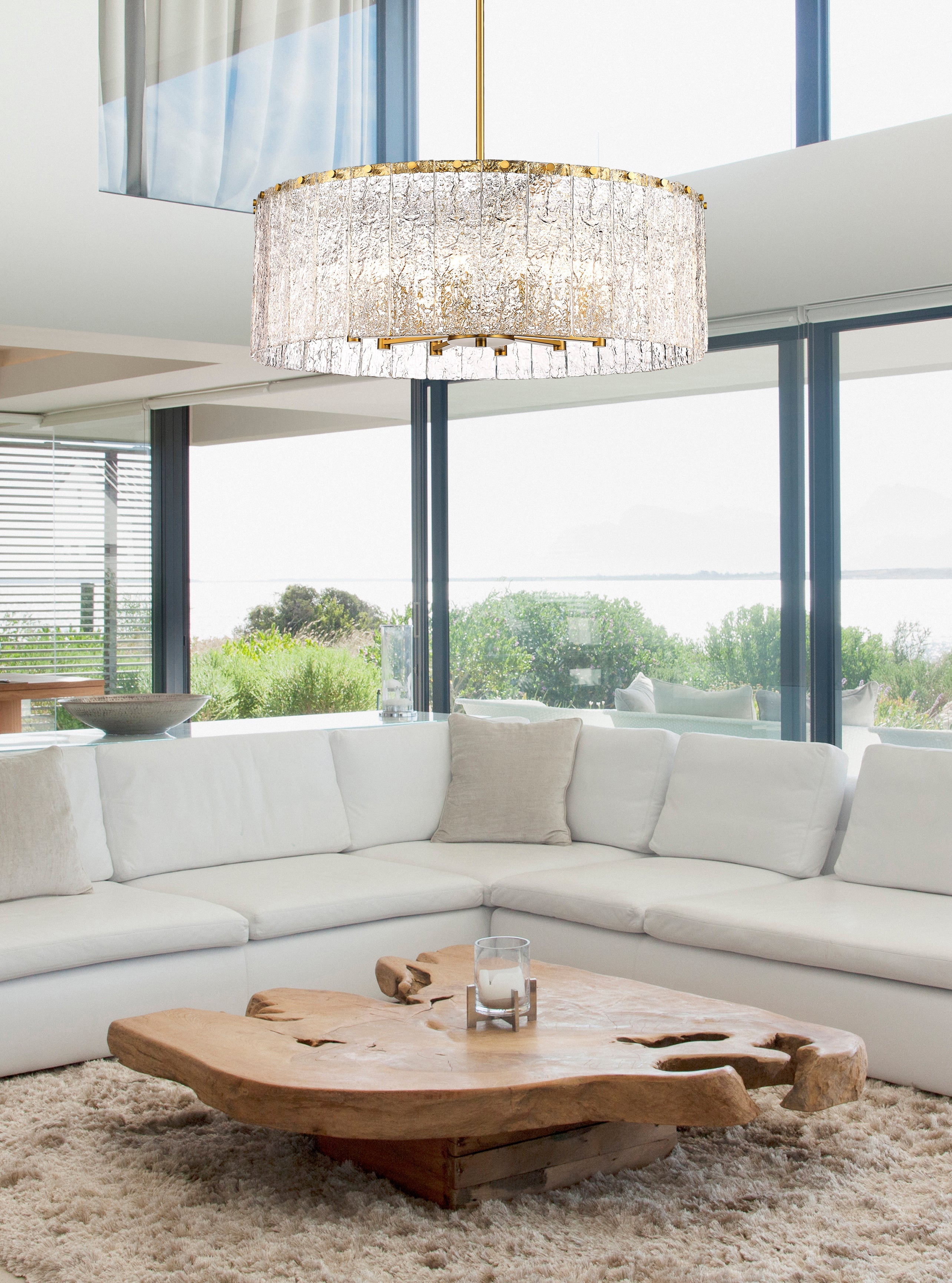 Glacier 12 Light Chandelier Modern Gold