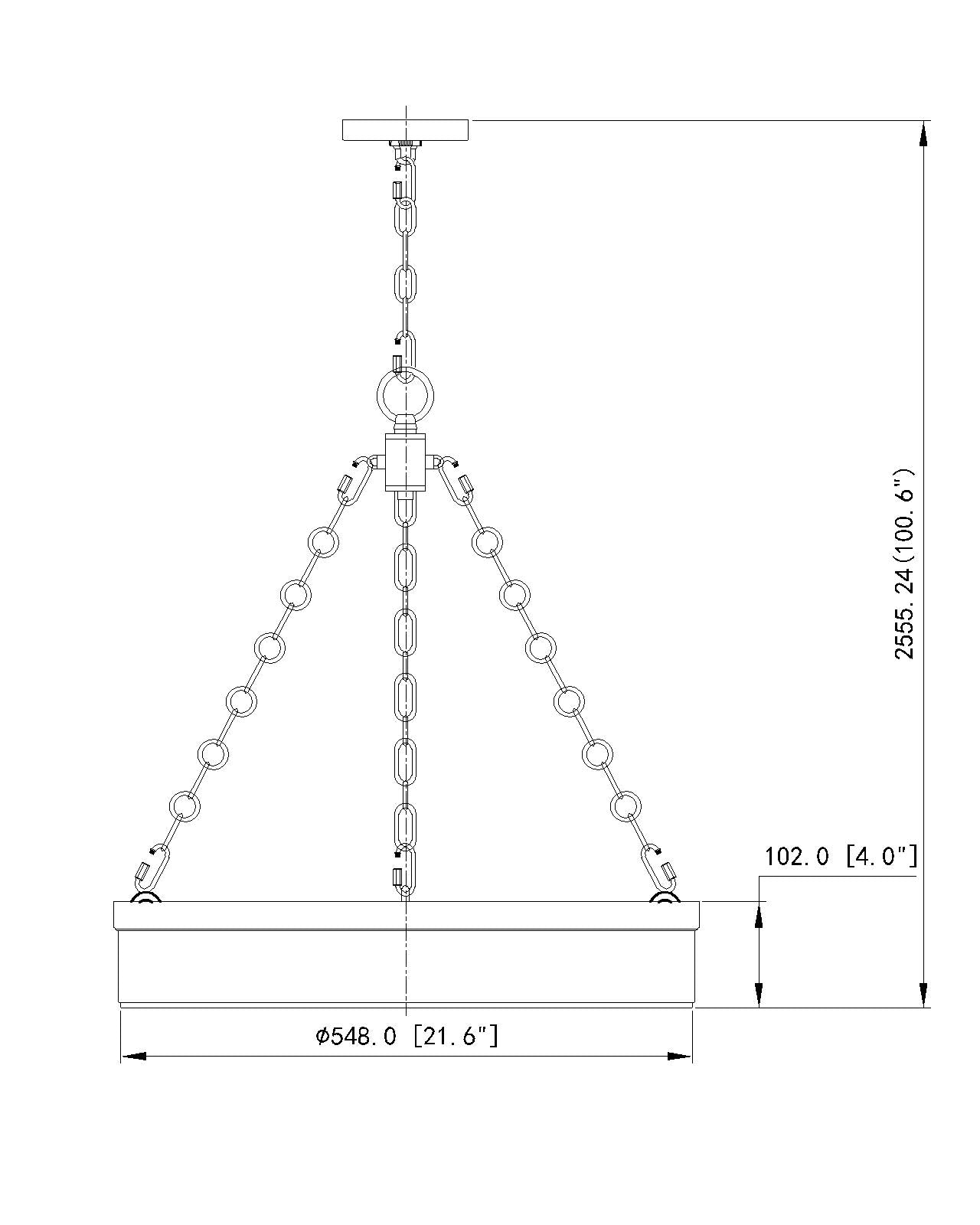 Anders LED 3 Light Chandelier Rubbed Brass