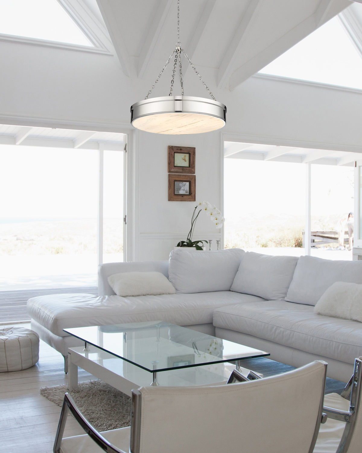 Anders LED 3 Light Chandelier Polished Nickel