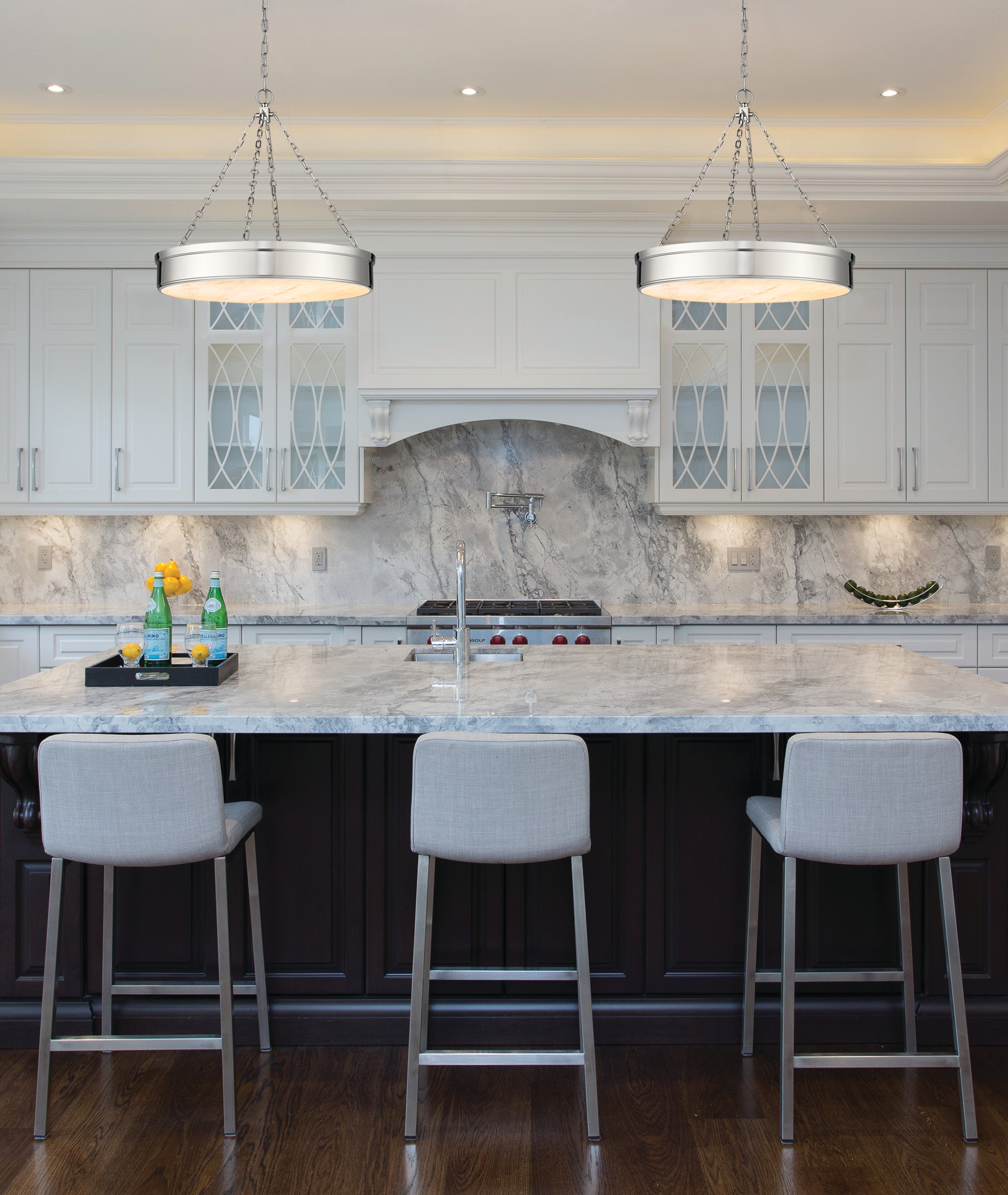 Anders LED 3 Light Chandelier Polished Nickel