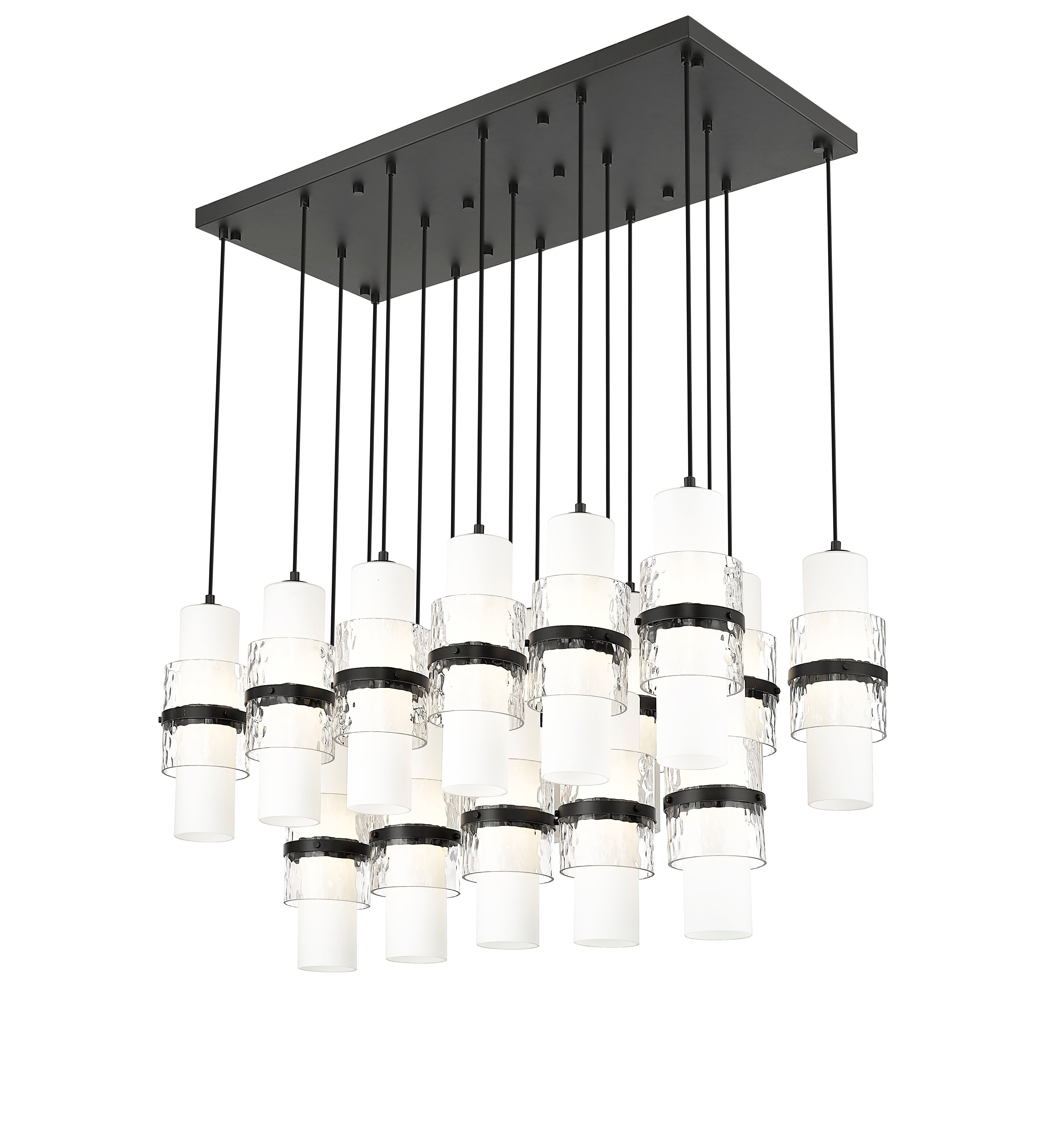 Cayden 17 Light Linear Chandelier Matte Black