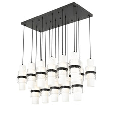 Cayden 17 Light Linear Chandelier Matte Black
