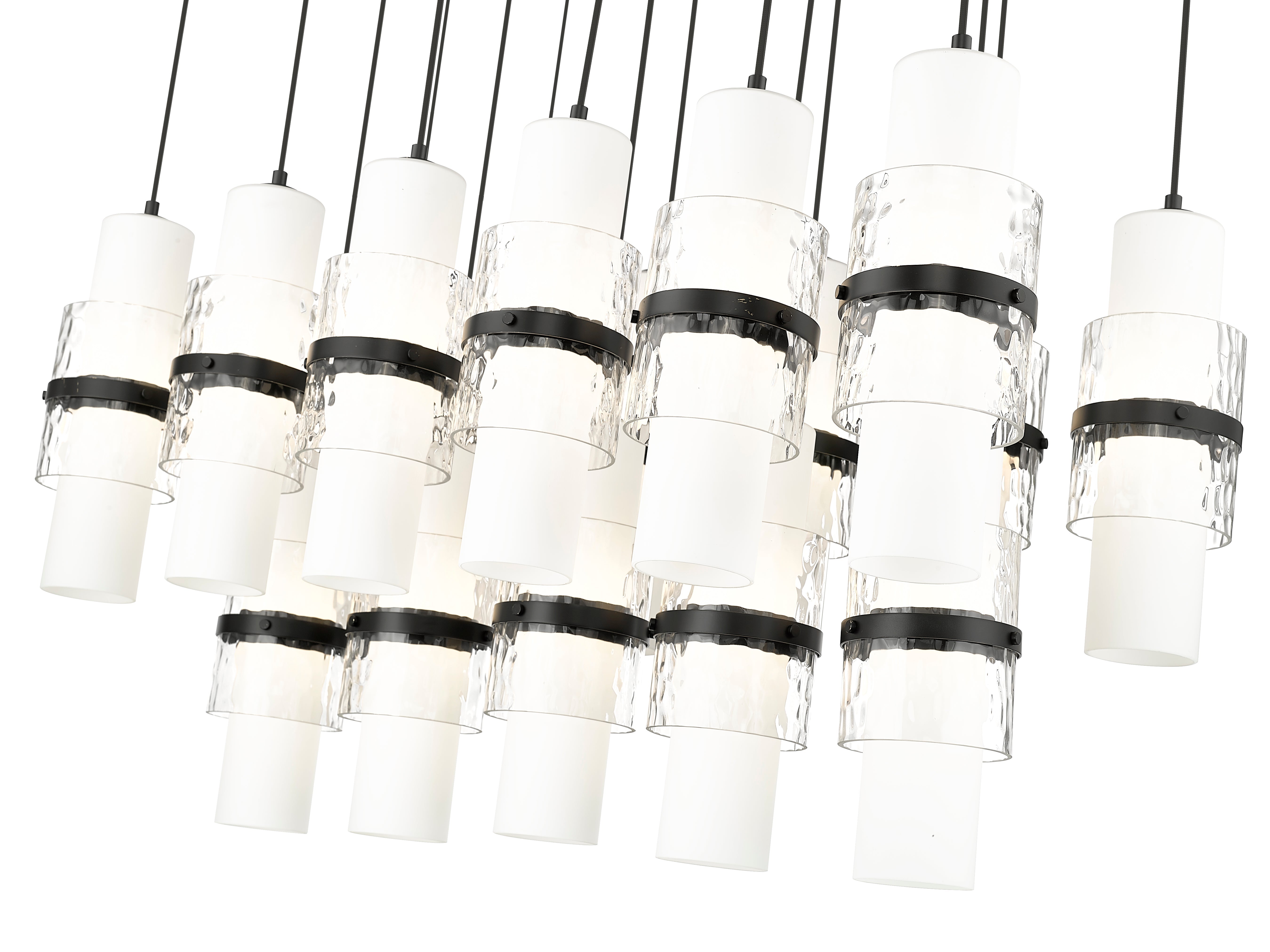 Cayden 17 Light Linear Chandelier Matte Black