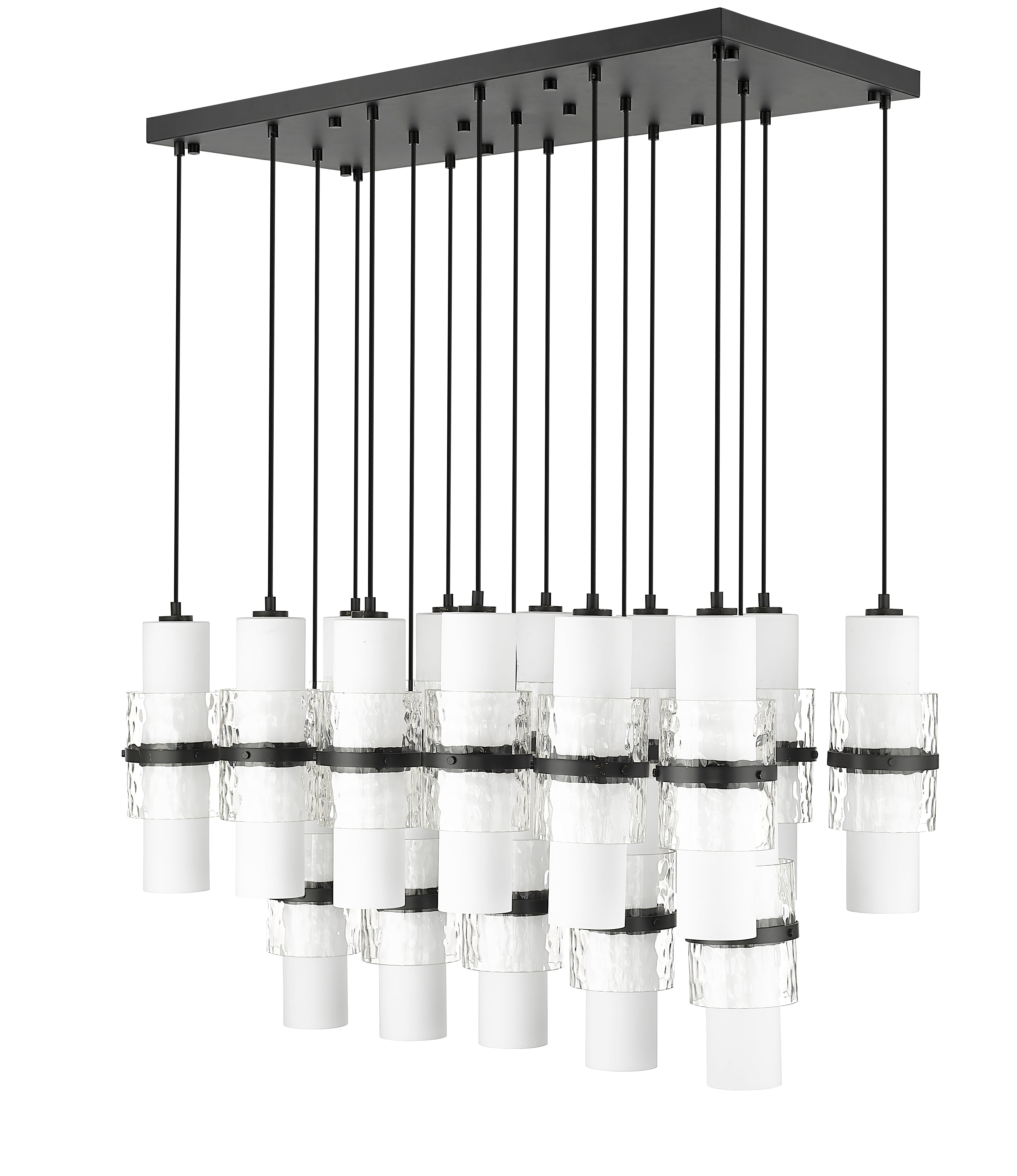 Cayden 17 Light Linear Chandelier Matte Black