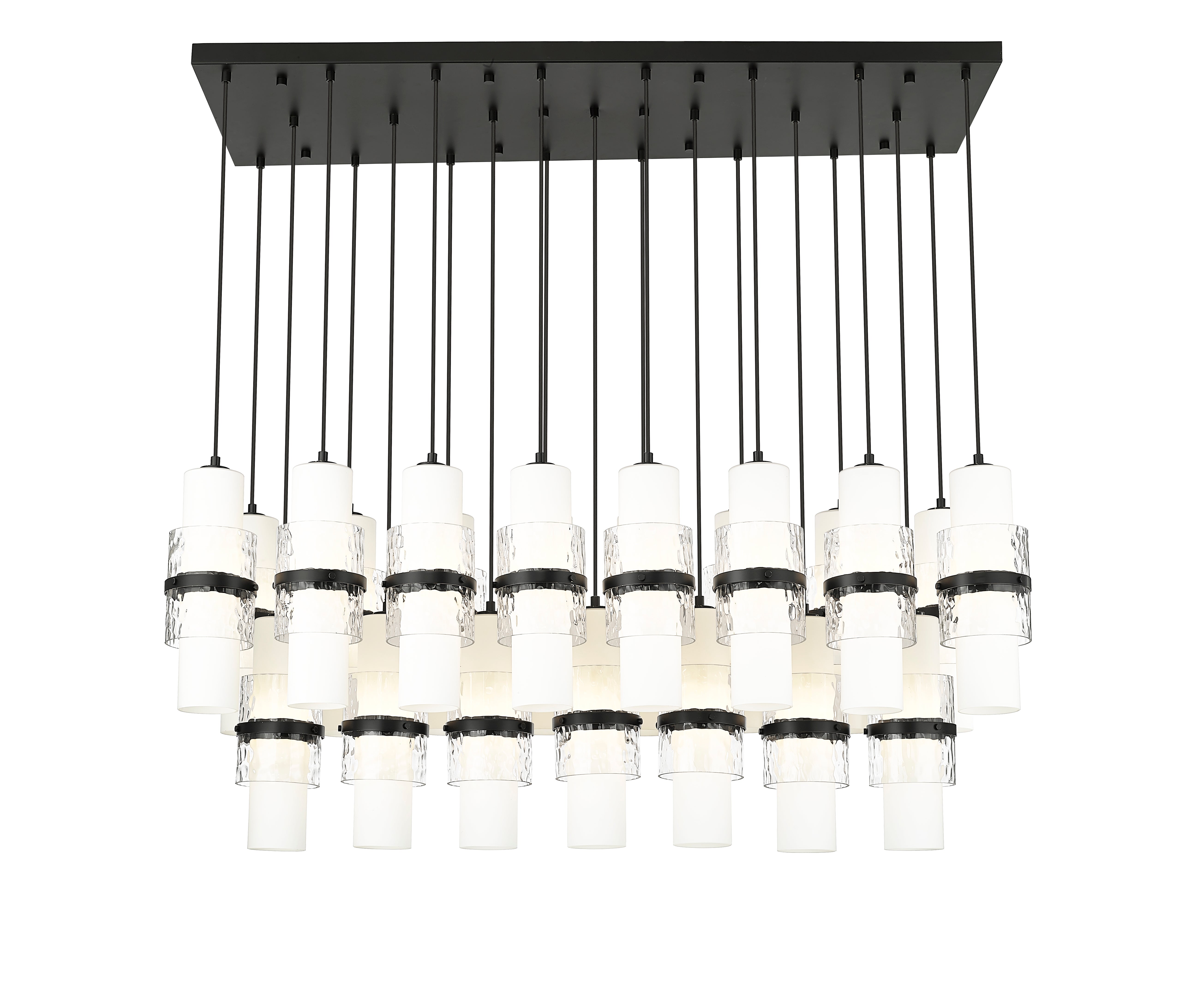 Cayden 23 Light Linear Chandelier Matte Black