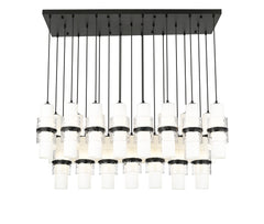 Cayden 23 Light Linear Chandelier Matte Black