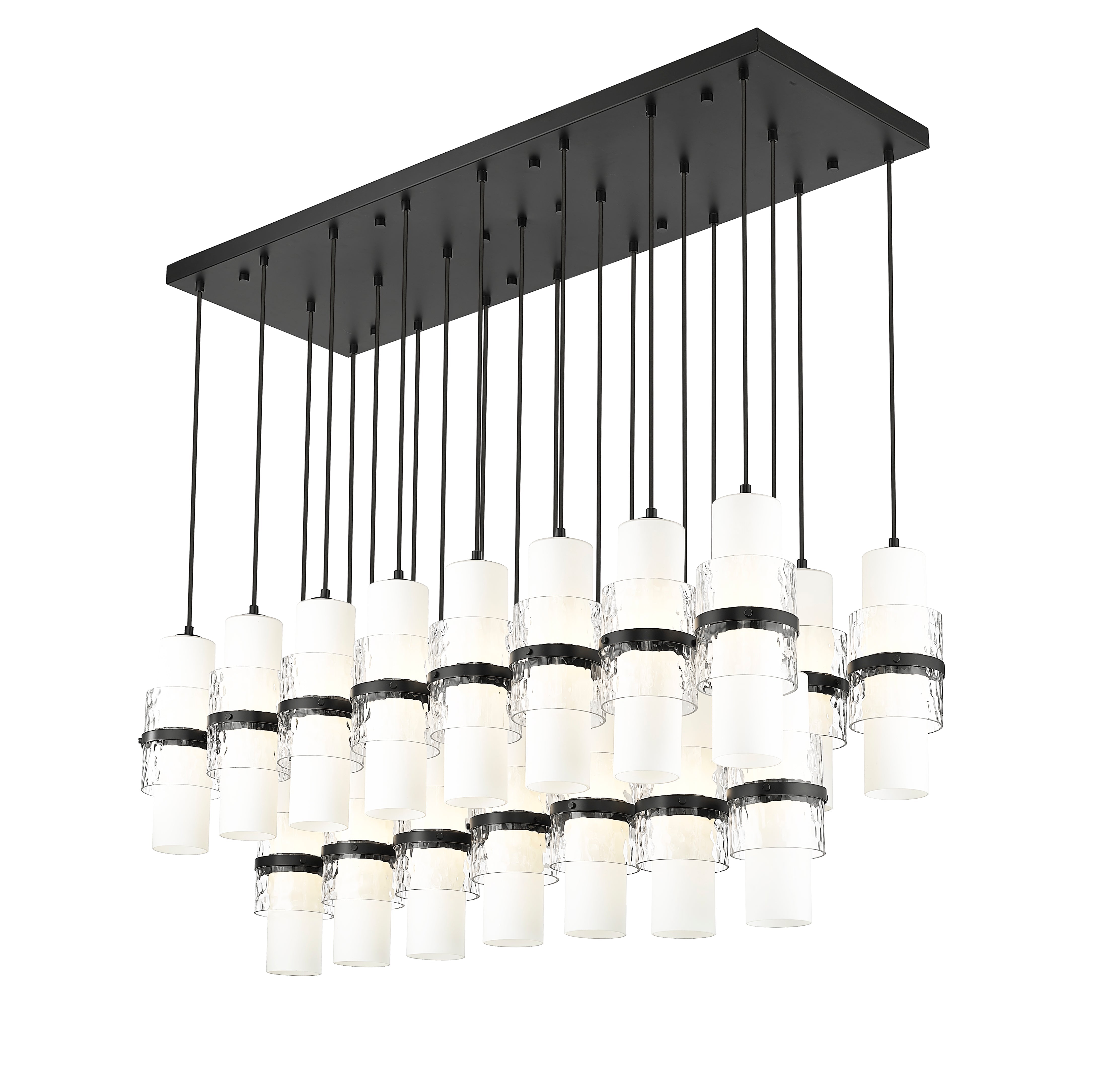 Cayden 23 Light Linear Chandelier Matte Black