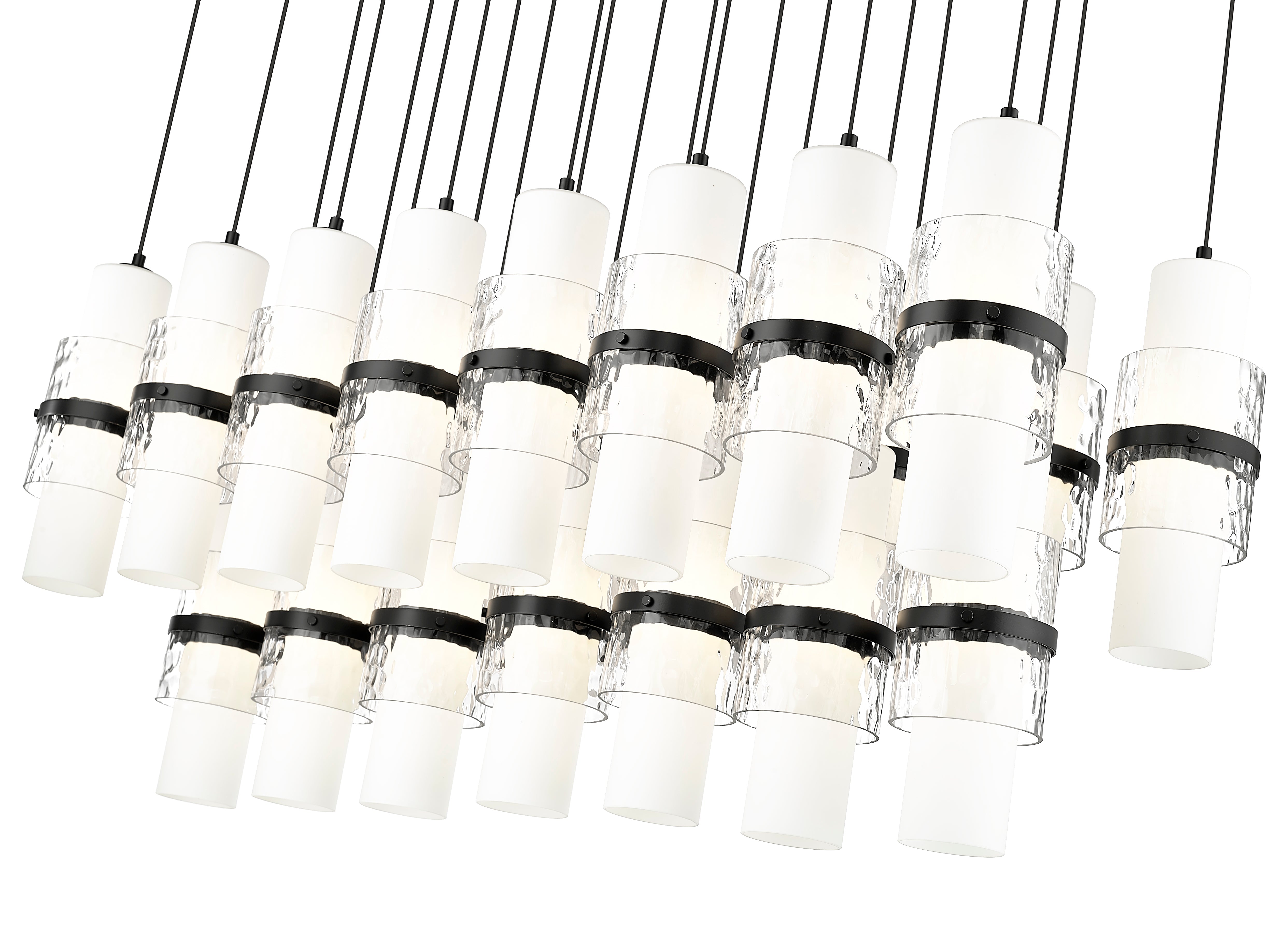 Cayden 23 Light Linear Chandelier Matte Black