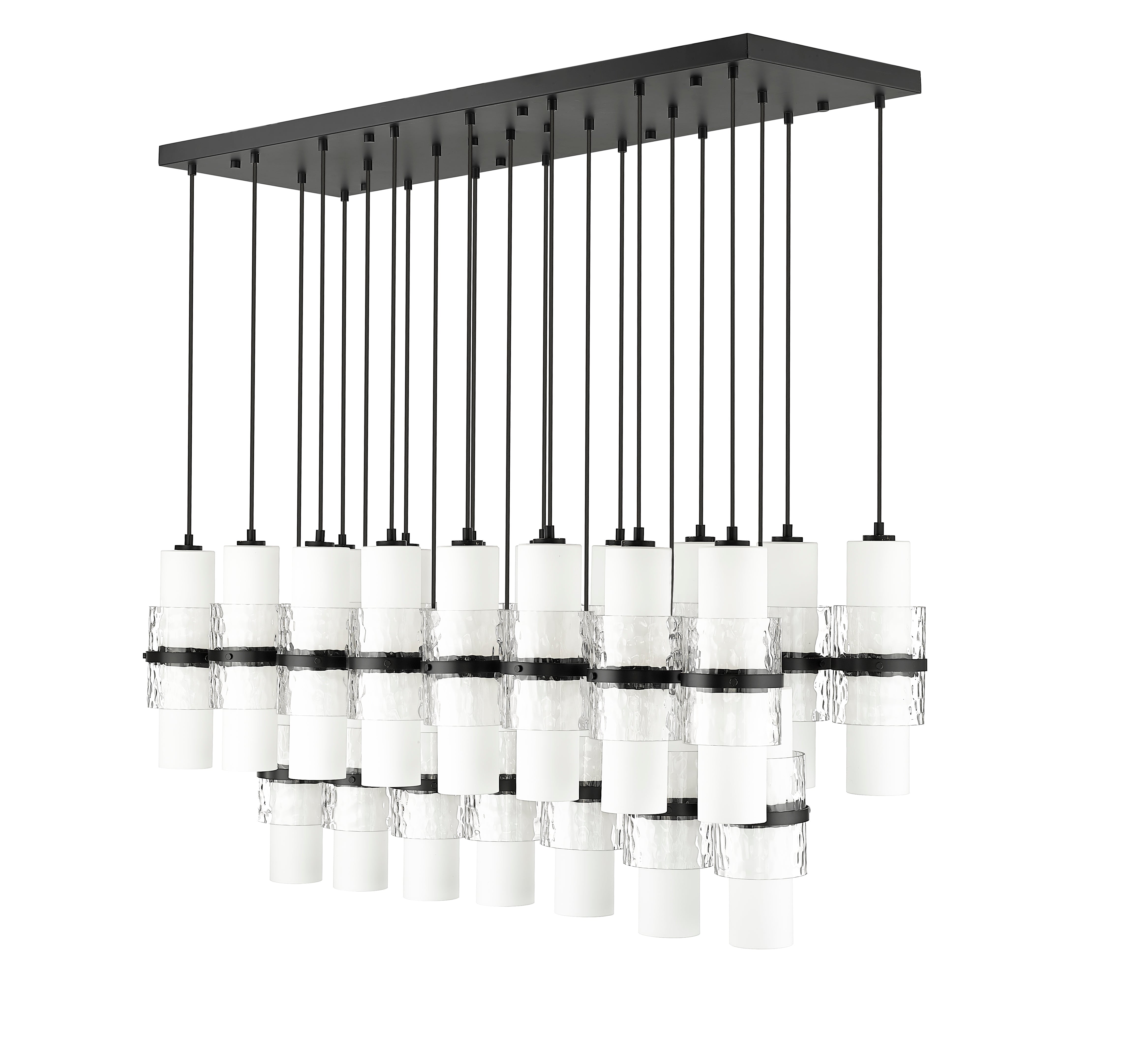 Cayden 23 Light Linear Chandelier Matte Black