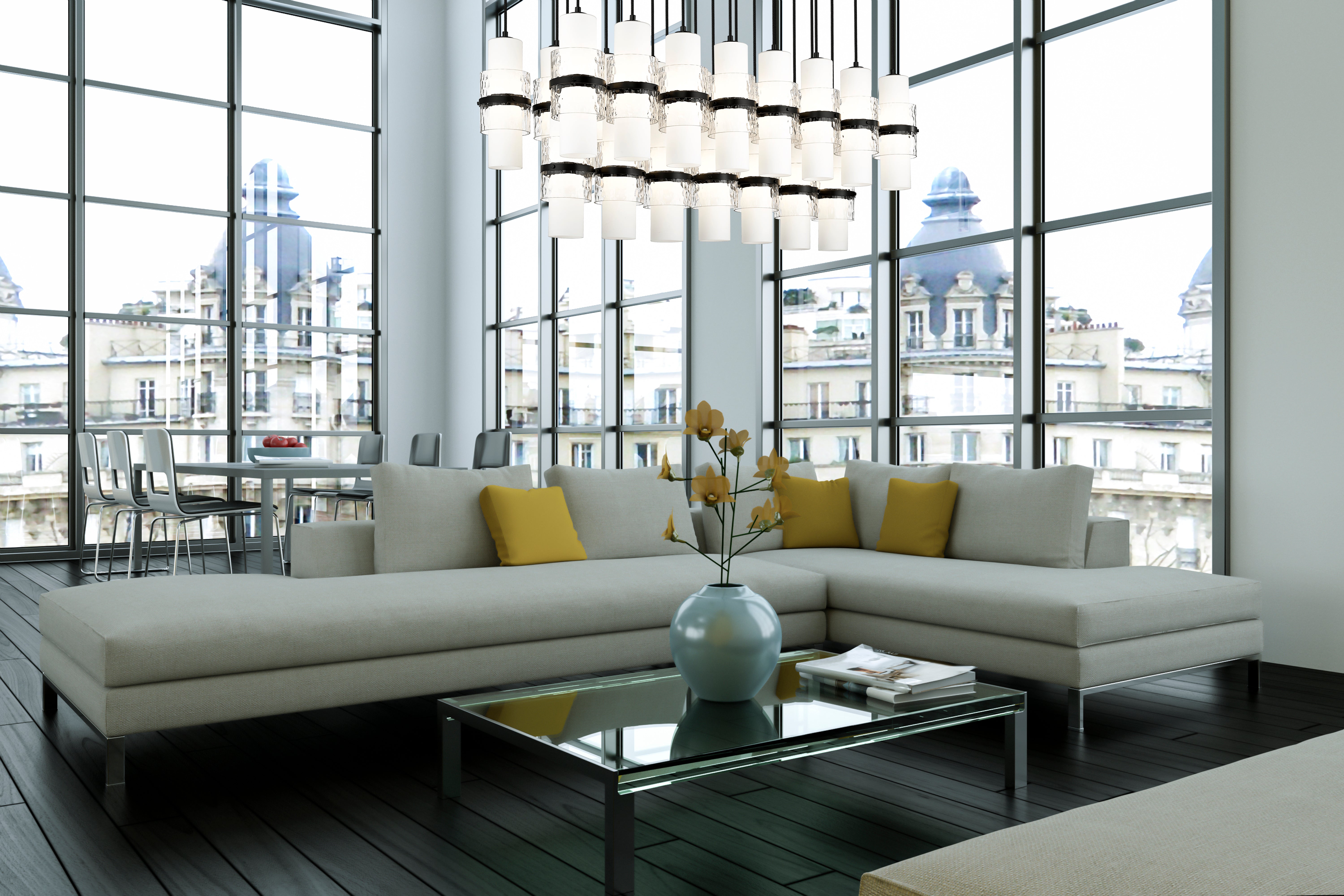 Cayden 23 Light Linear Chandelier Matte Black
