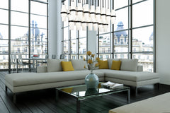 Cayden 23 Light Linear Chandelier Matte Black