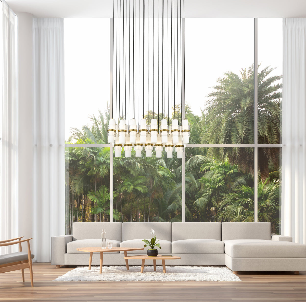 Cayden 23 Light Linear Chandelier Modern Gold