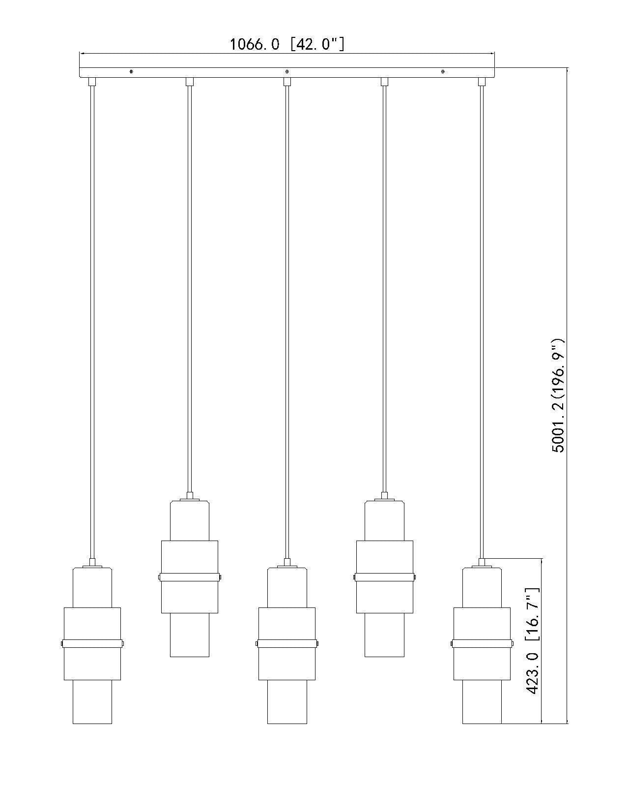 Cayden 5 Light Linear Chandelier Brushed Nickel
