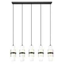 Cayden 5 Light Linear Chandelier Matte Black