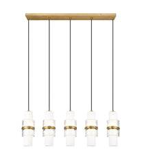 Cayden 5 Light Linear Chandelier Modern Gold
