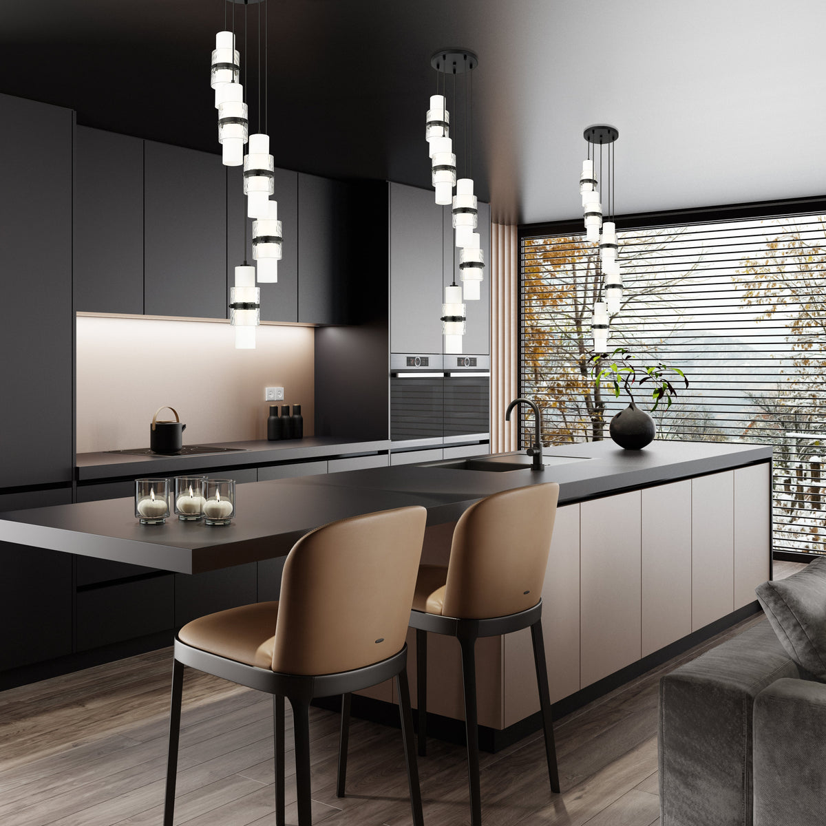 Cayden 5 Light Chandelier Matte Black