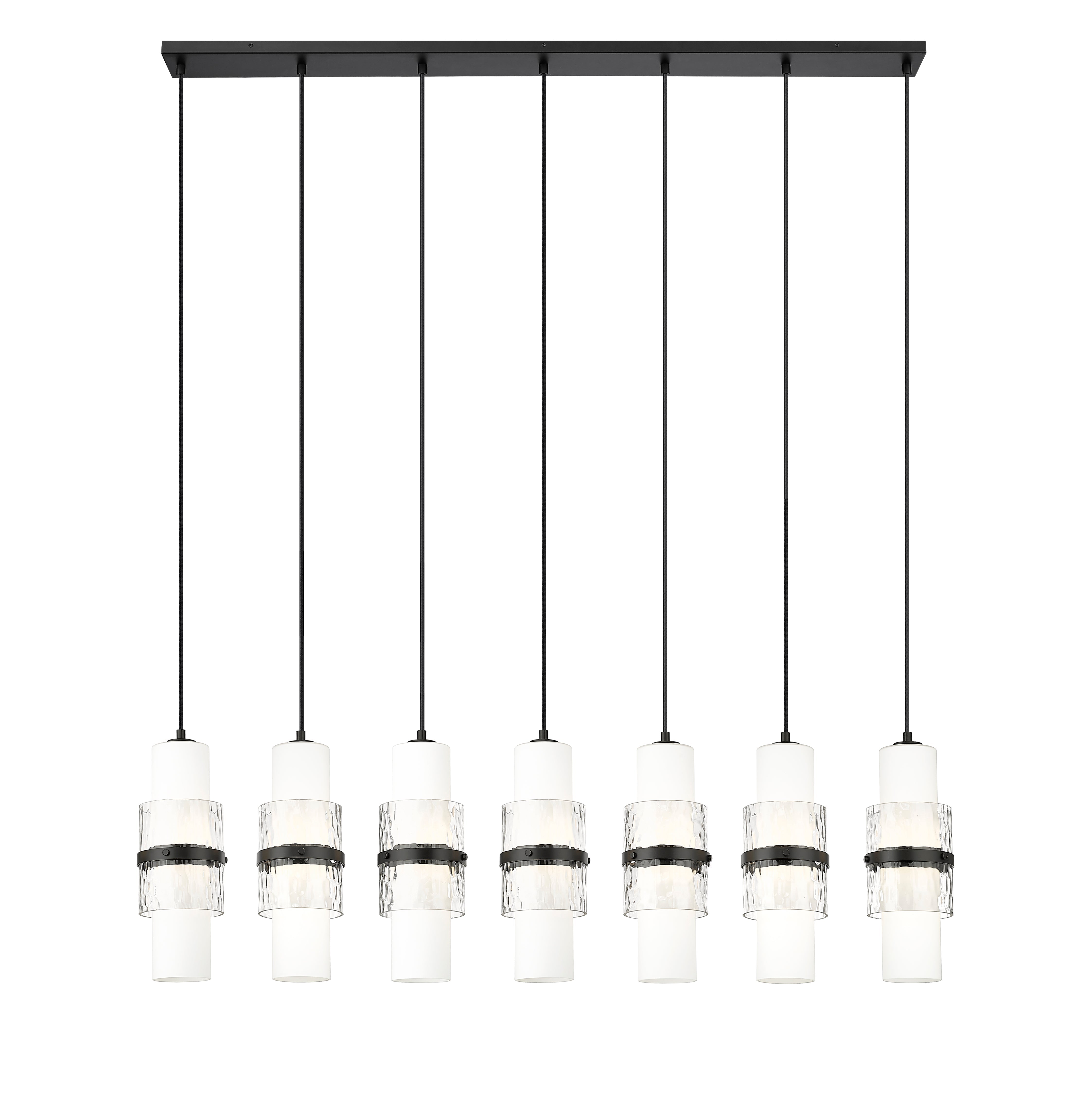 Cayden 7 Light Linear Chandelier Matte Black