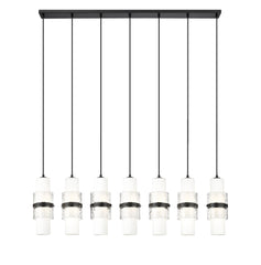 Cayden 7 Light Linear Chandelier Matte Black