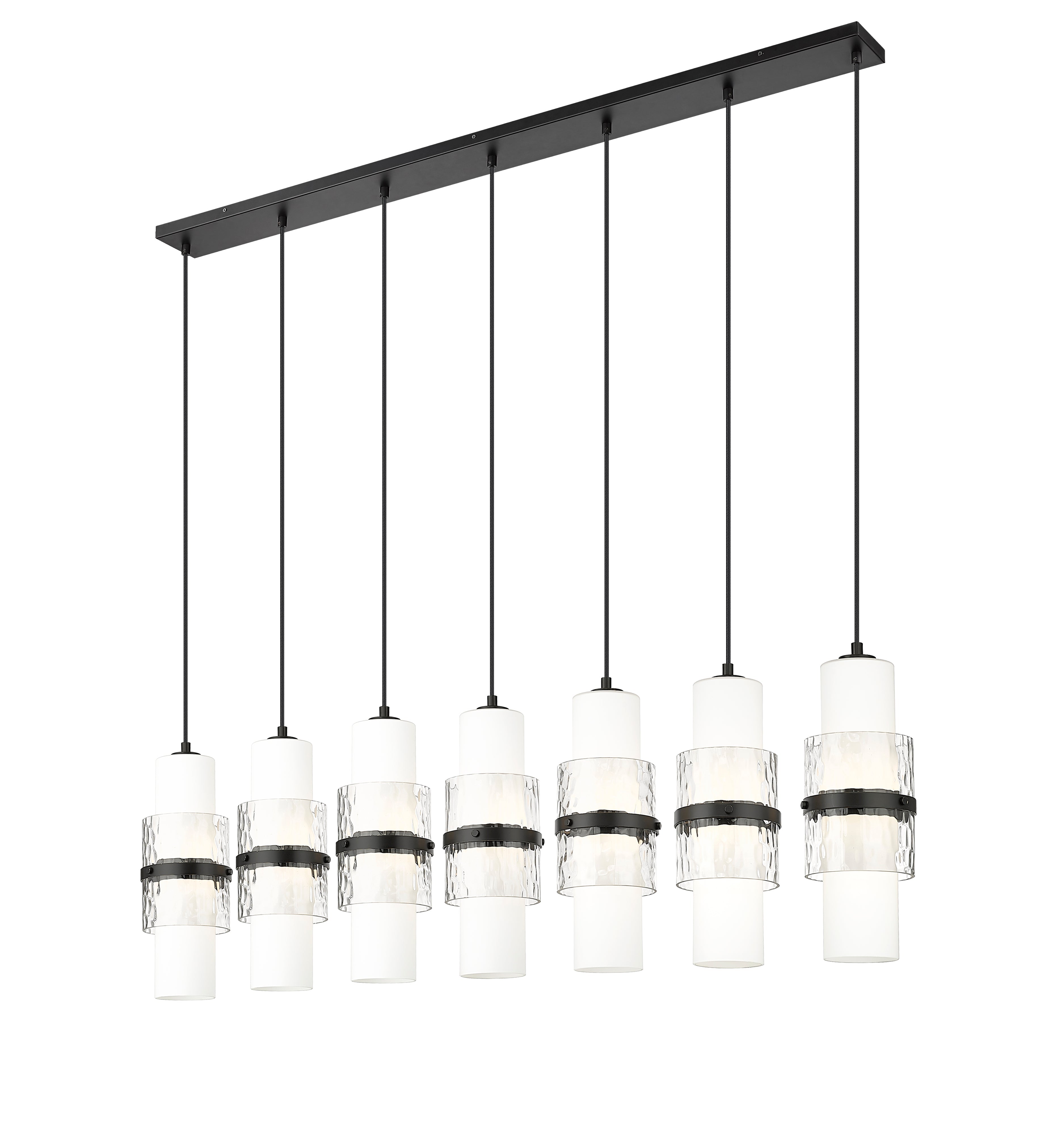 Cayden 7 Light Linear Chandelier Matte Black