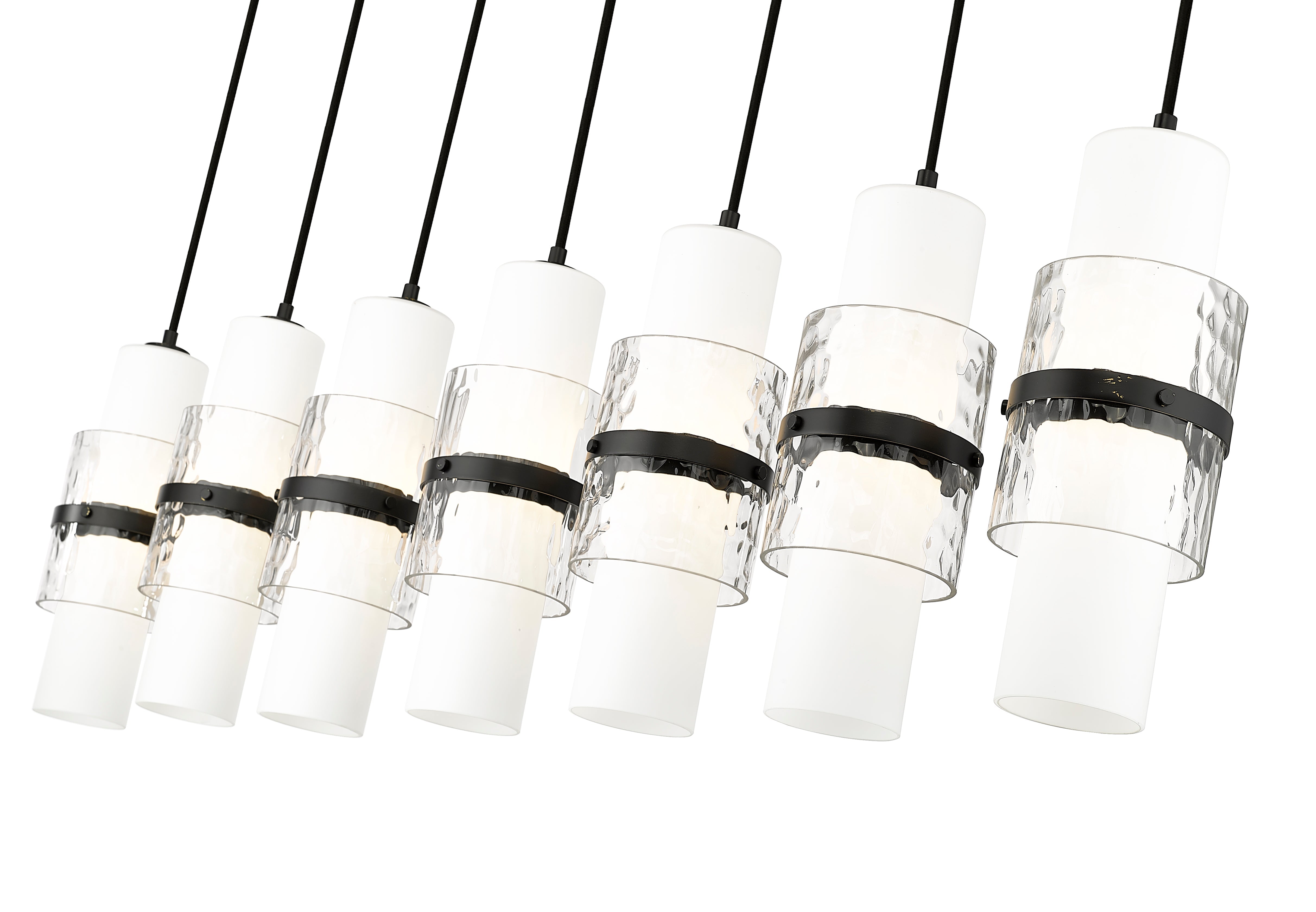 Cayden 7 Light Linear Chandelier Matte Black