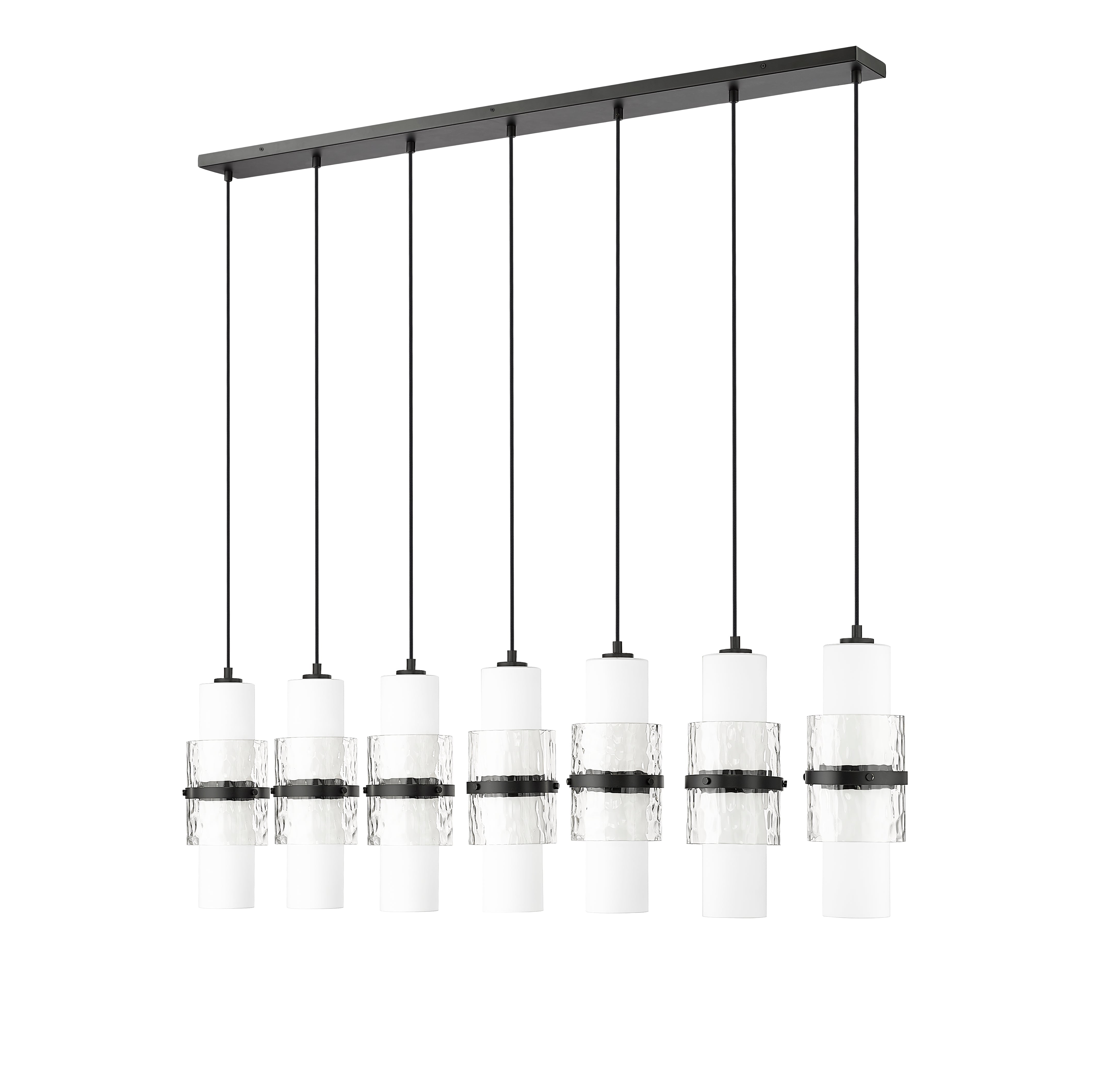 Cayden 7 Light Linear Chandelier Matte Black