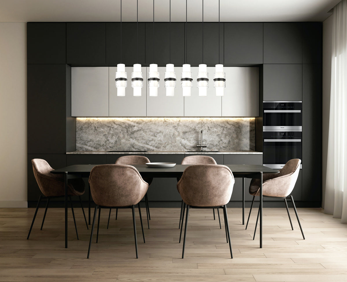 Cayden 7 Light Linear Chandelier Matte Black