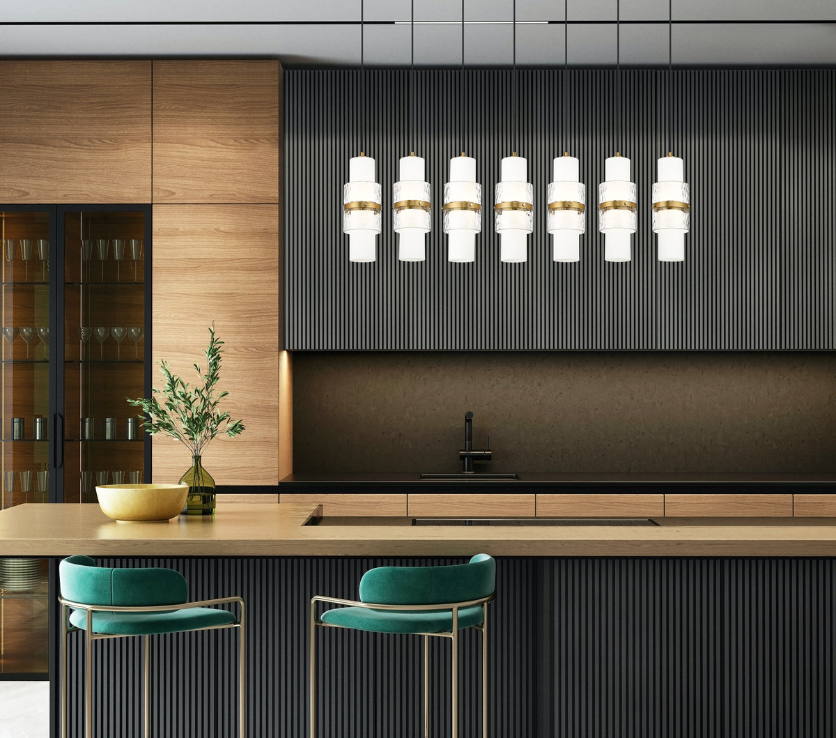 Cayden 7 Light Linear Chandelier Modern Gold