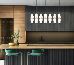 Cayden 7 Light Linear Chandelier Modern Gold