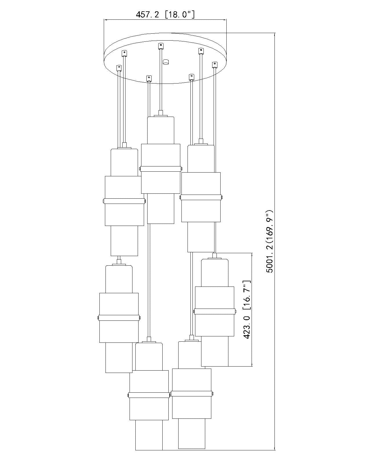 Cayden 7 Light Chandelier Matte Black