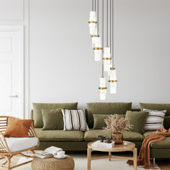Cayden 7 Light Chandelier Modern Gold