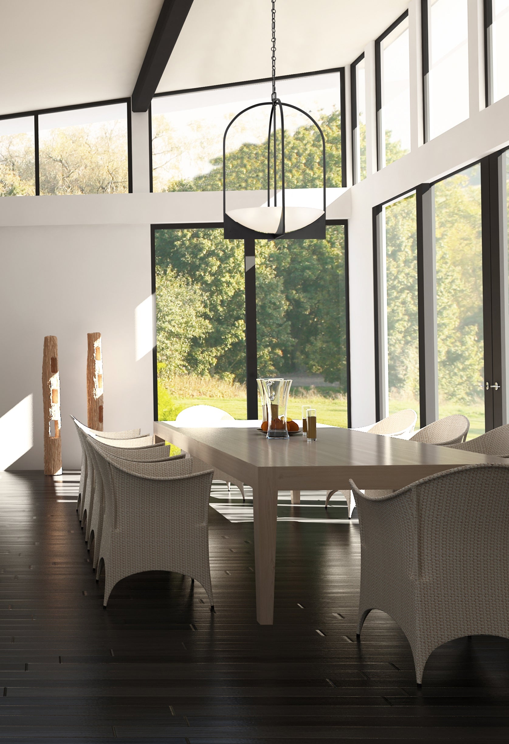 Devon 6 Light Chandelier Matte Black