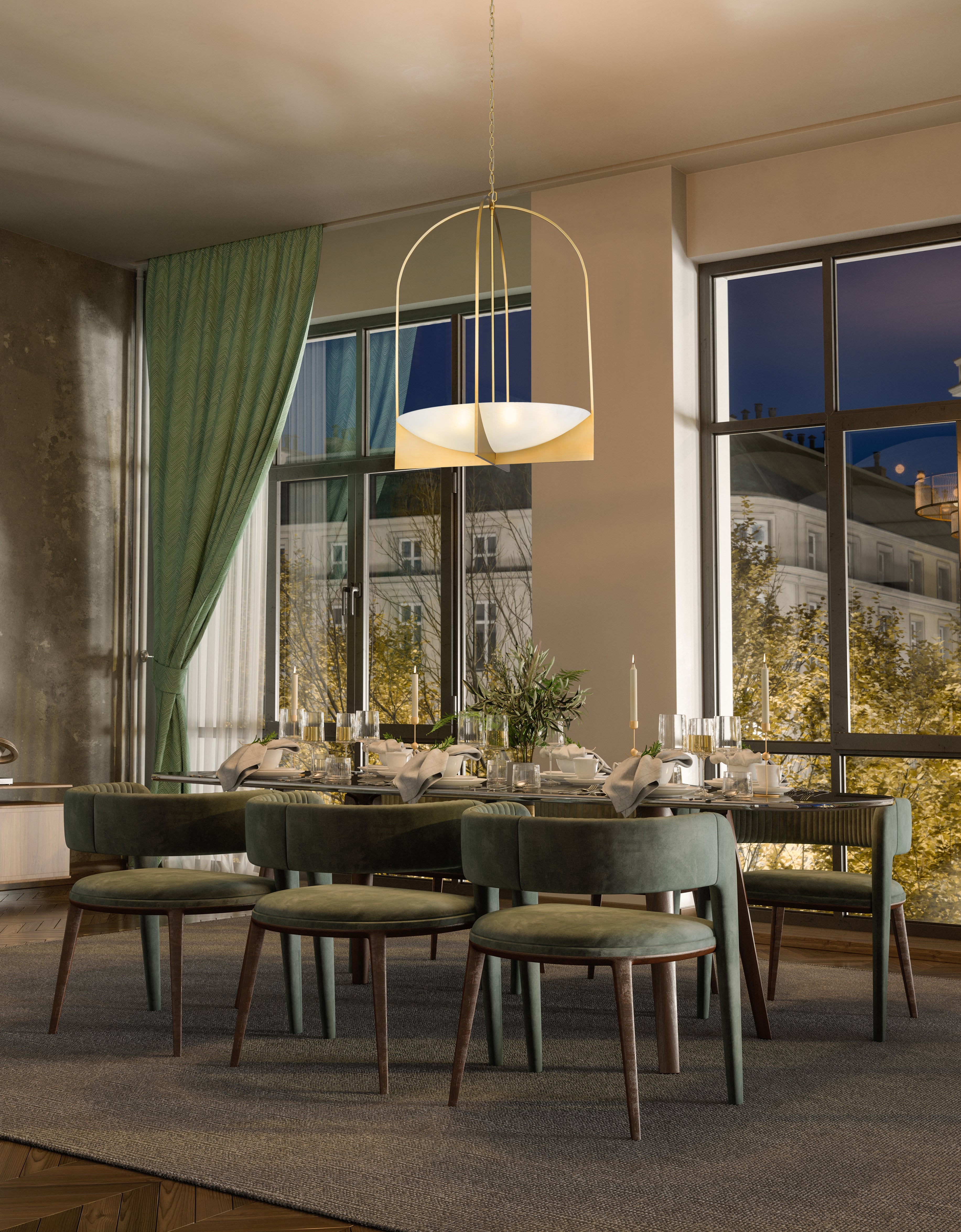 Devon 6 Light Chandelier Modern Gold