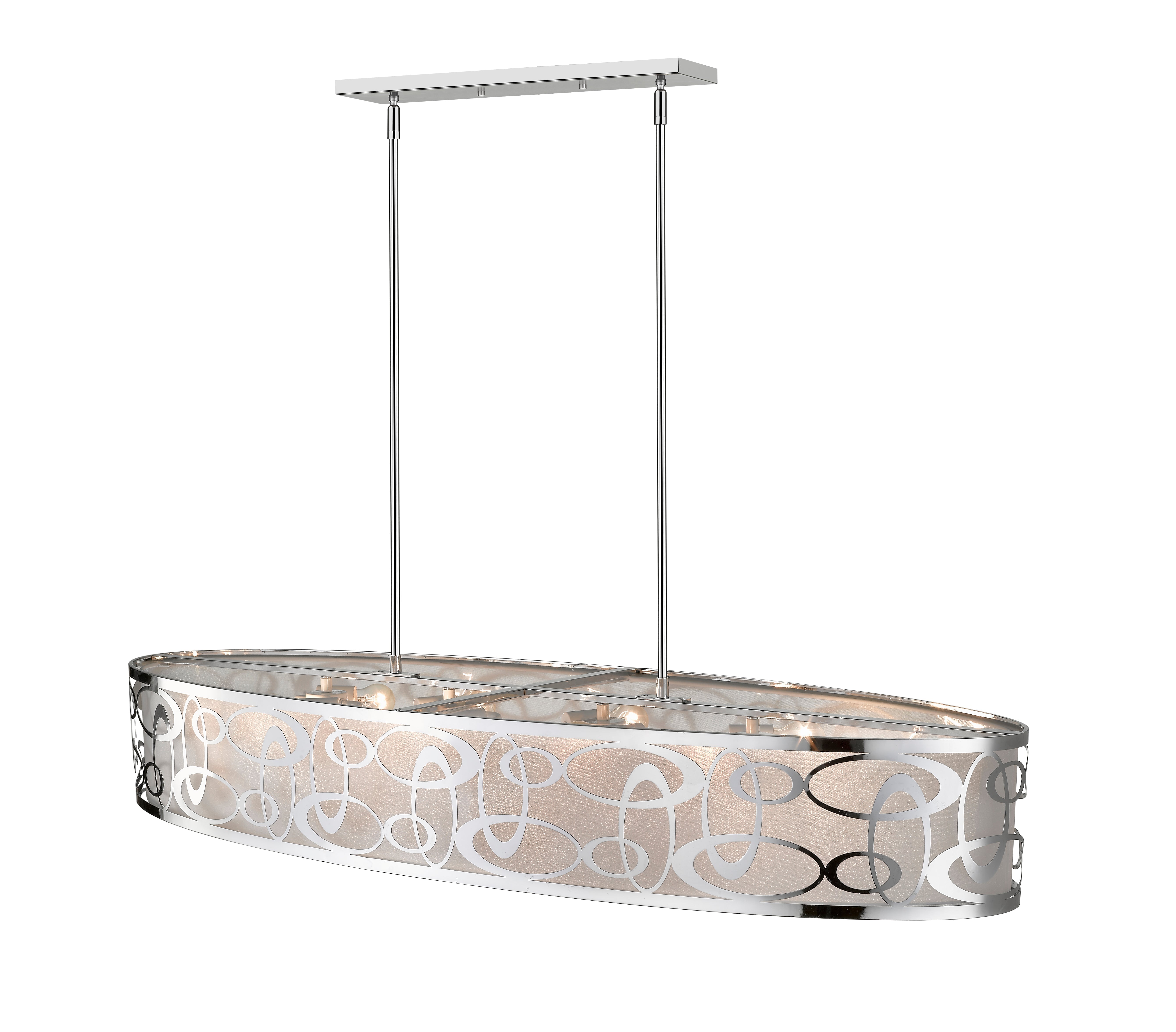 Opal 8 Light Linear Chandelier Chrome