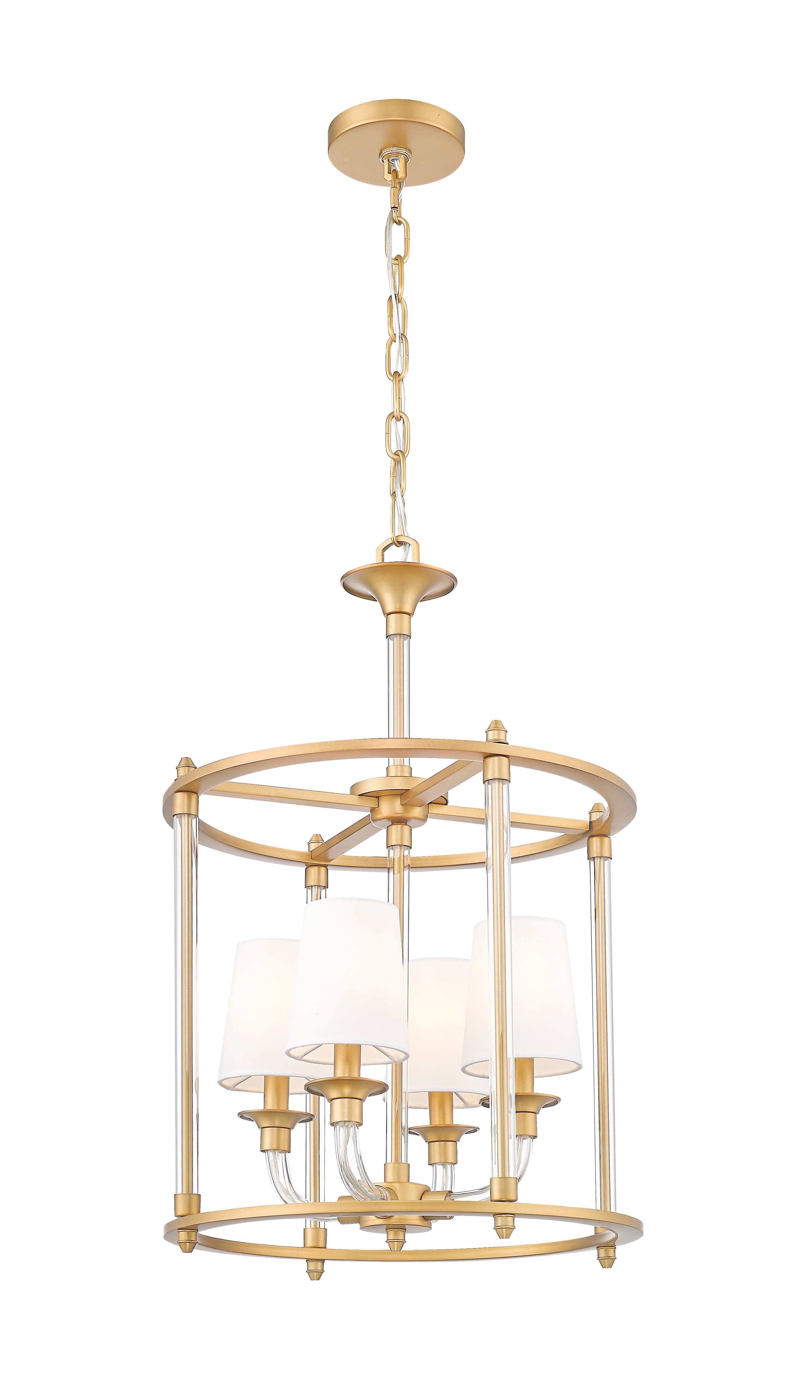 Katerina 4 Light Chandelier Rubbed Brass