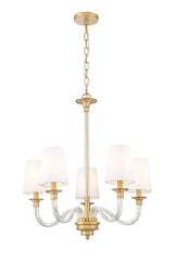 Katerina 5 Light Chandelier Rubbed Brass