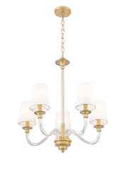 Katerina 5 Light Chandelier Rubbed Brass