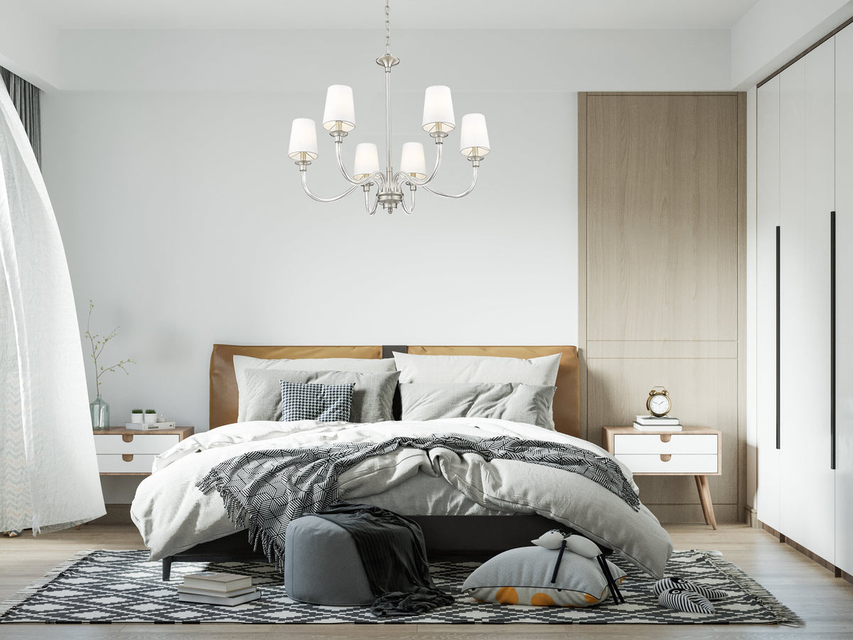 Katerina 6 Light Chandelier Brushed Nickel