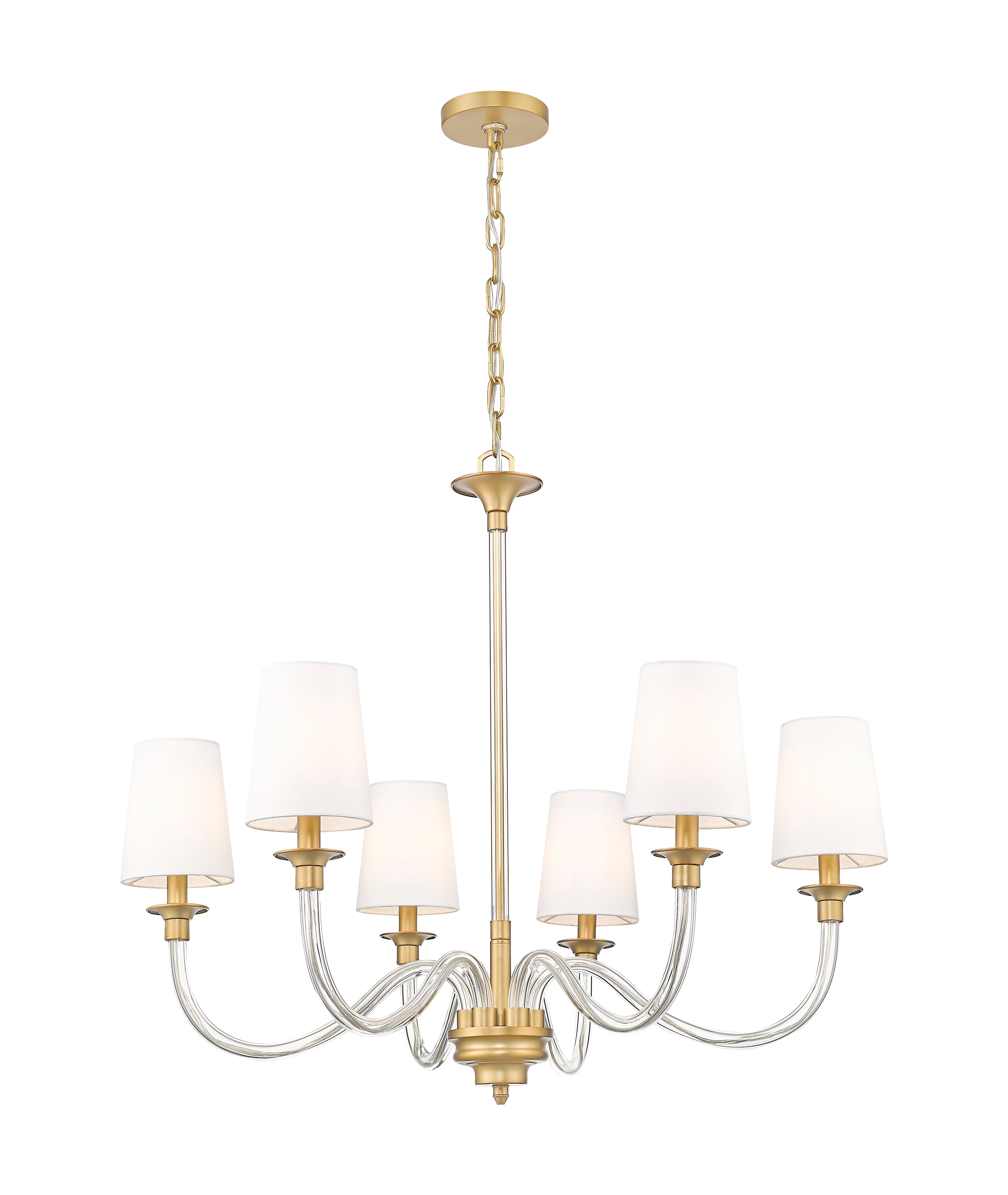Katerina 6 Light Chandelier Rubbed Brass