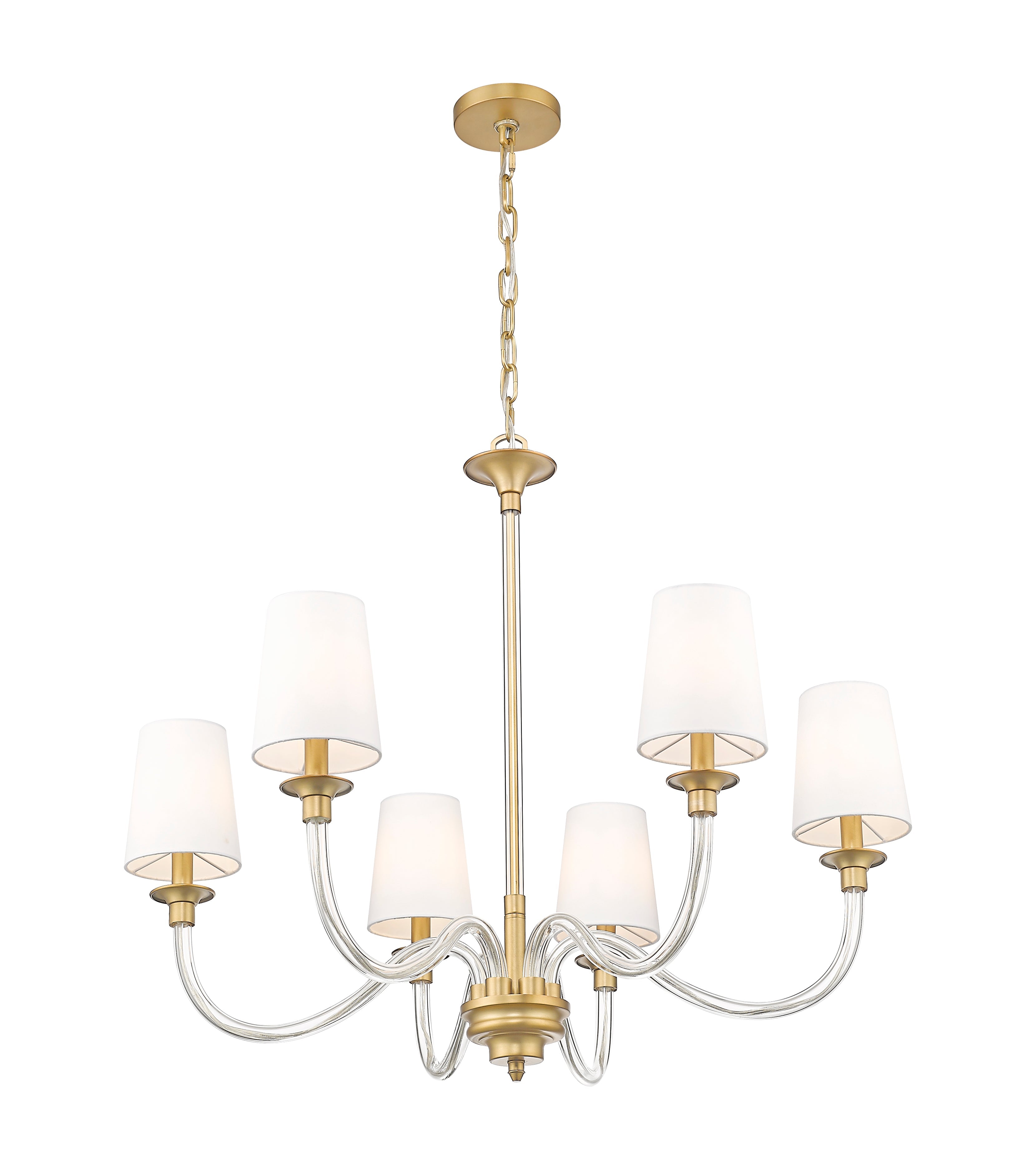Katerina 6 Light Chandelier Rubbed Brass
