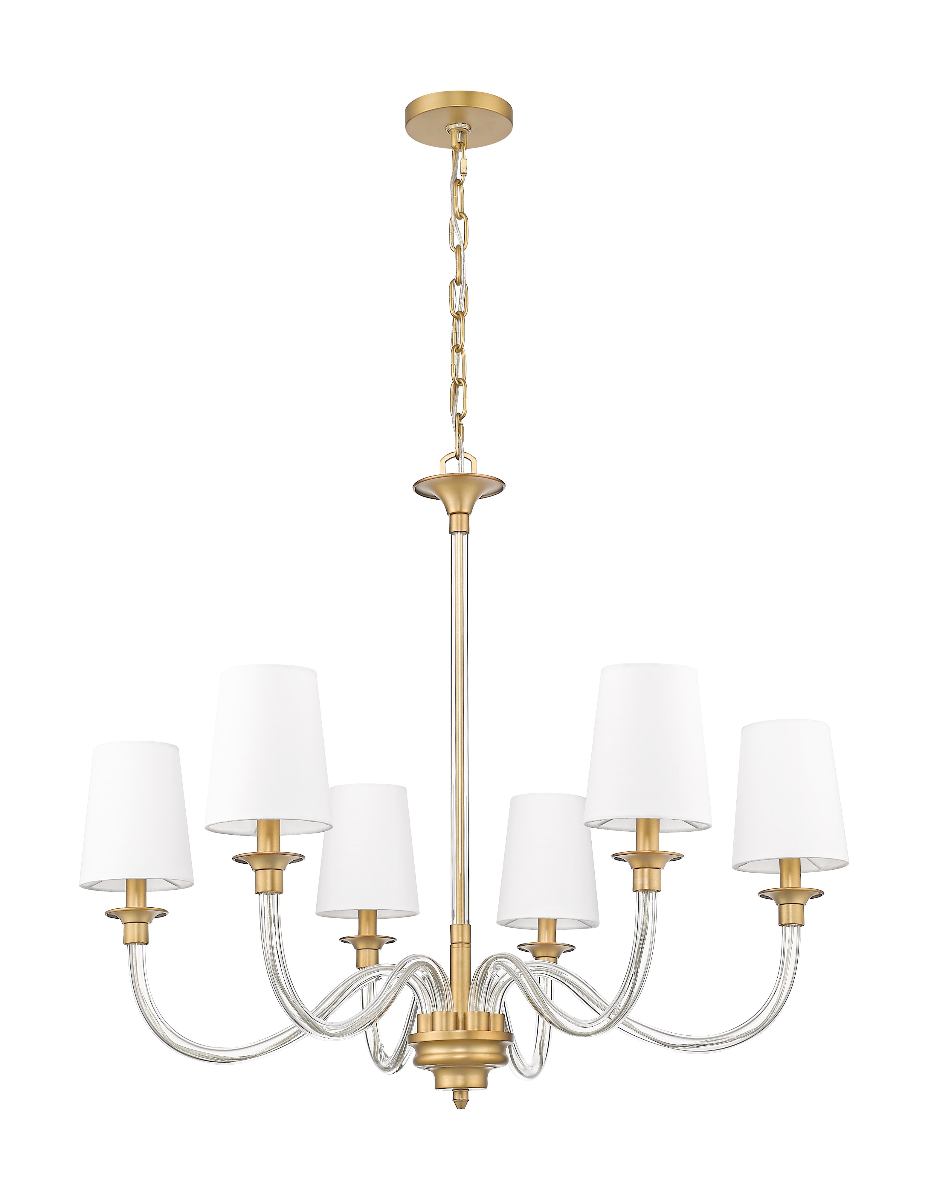 Katerina 6 Light Chandelier Rubbed Brass