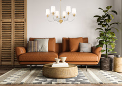 Katerina 6 Light Chandelier Rubbed Brass