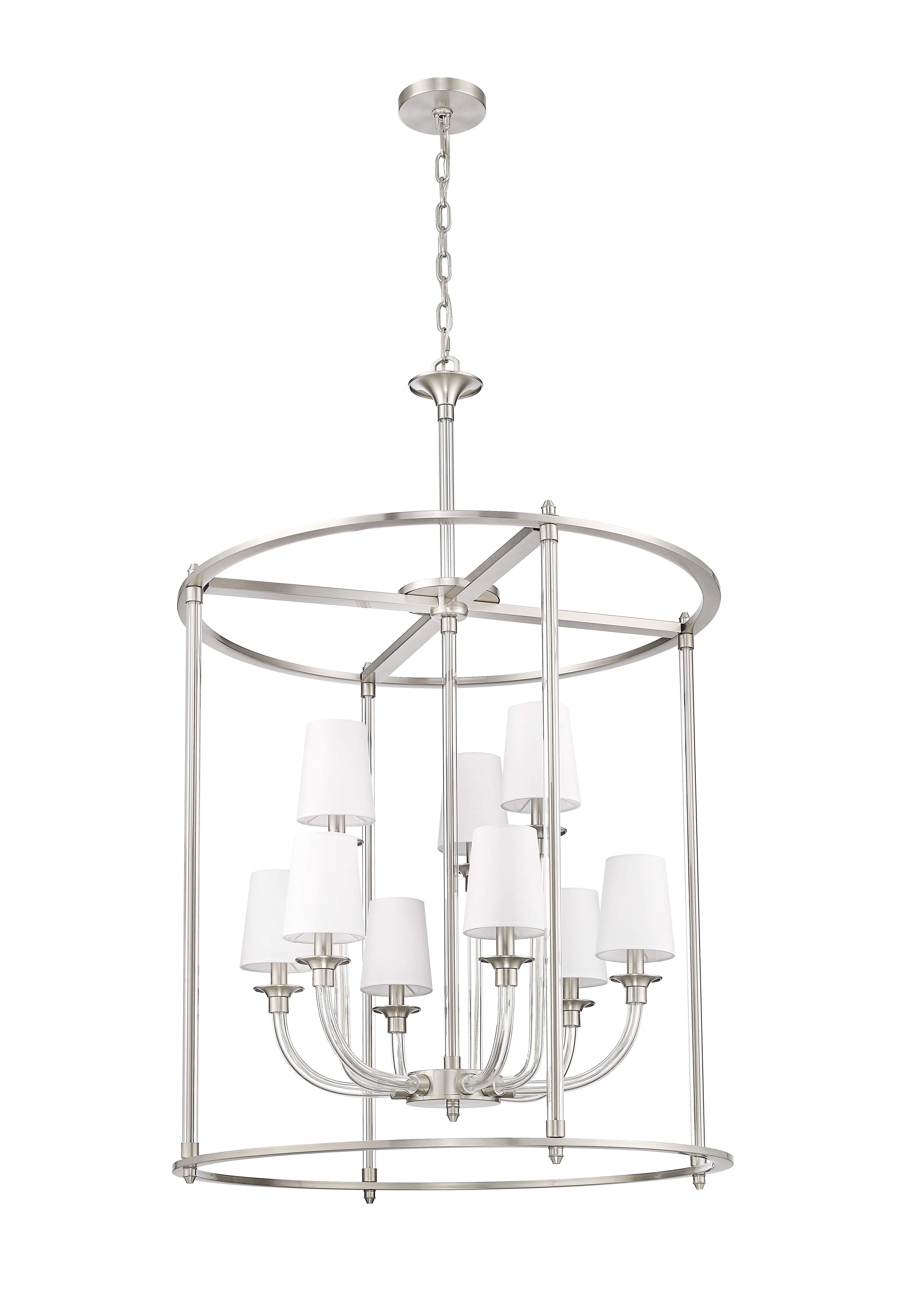 Katerina 9 Light Chandelier Brushed Nickel