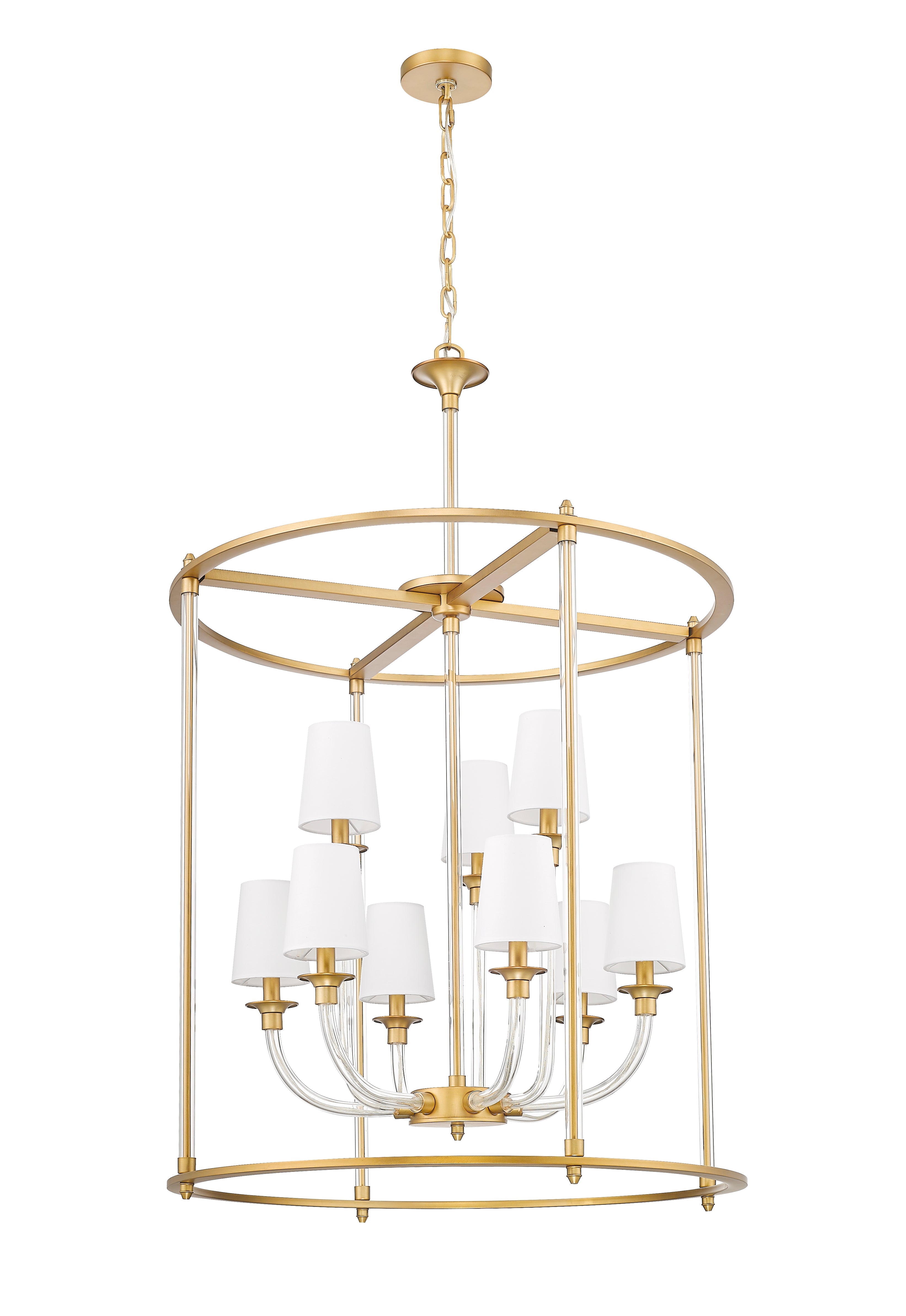 Katerina 9 Light Chandelier Rubbed Brass