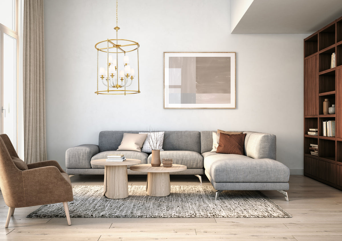 Katerina 9 Light Chandelier Rubbed Brass