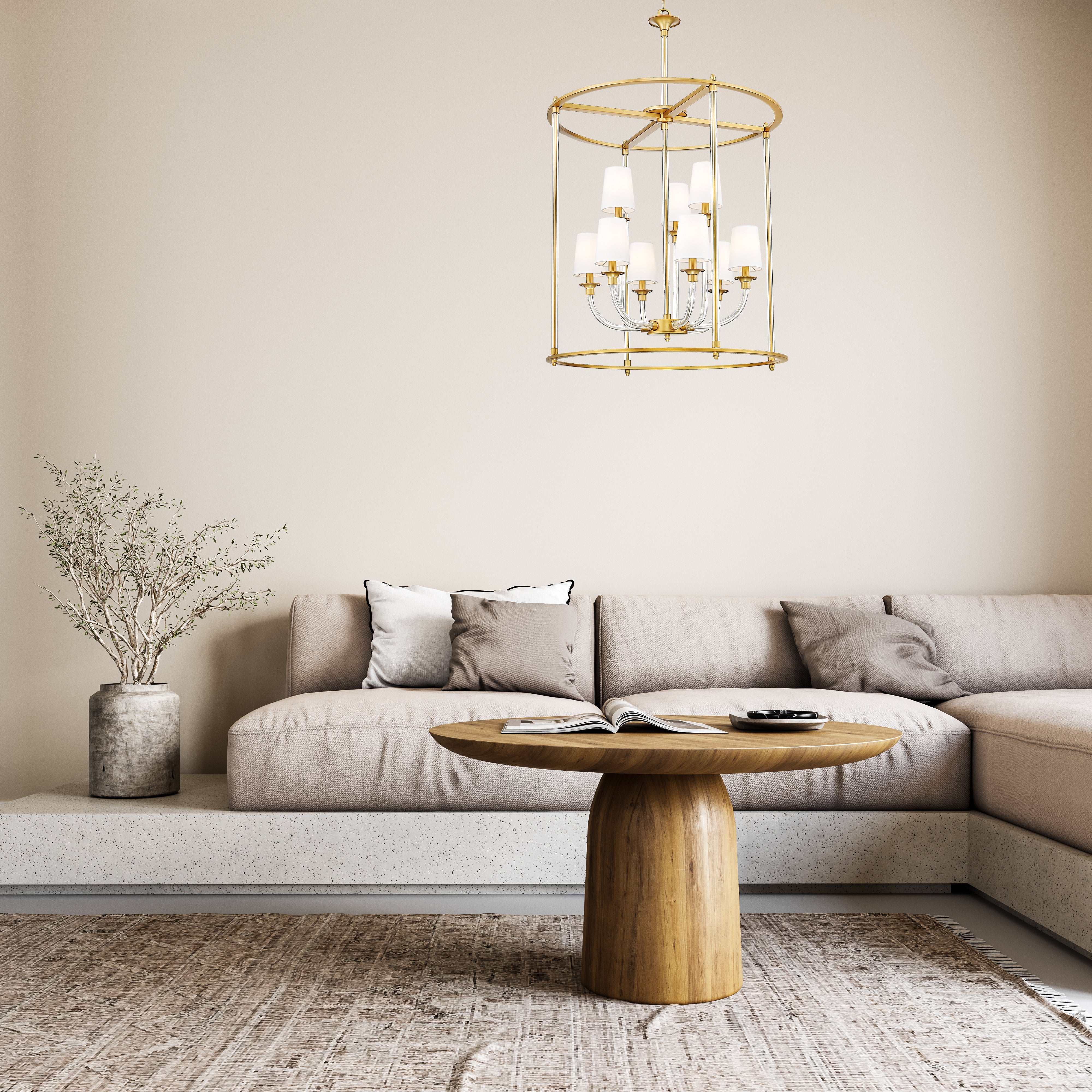 Katerina 9 Light Chandelier Rubbed Brass