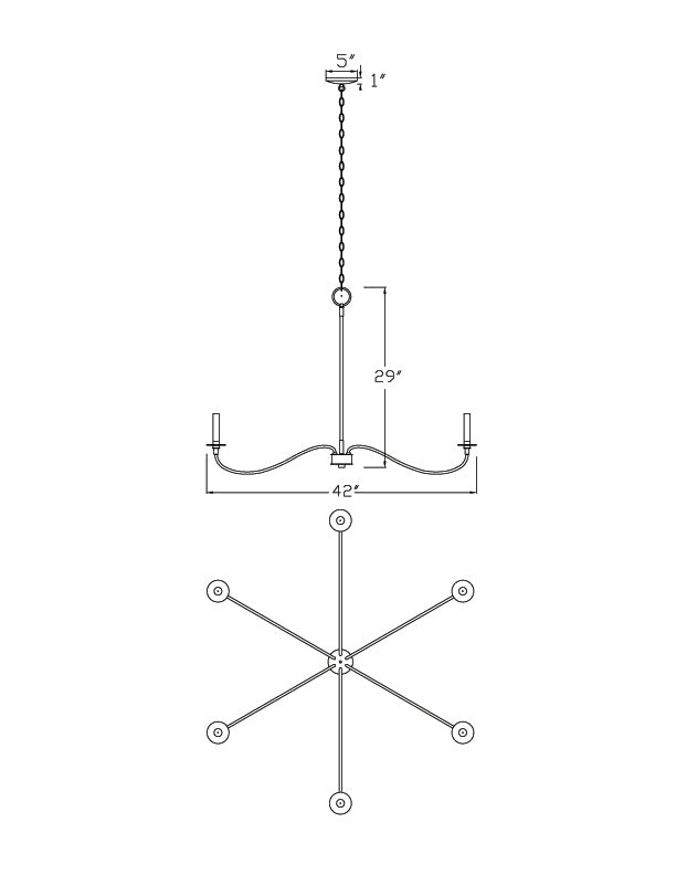 Arrington 6 Light Chandelier Matte Black