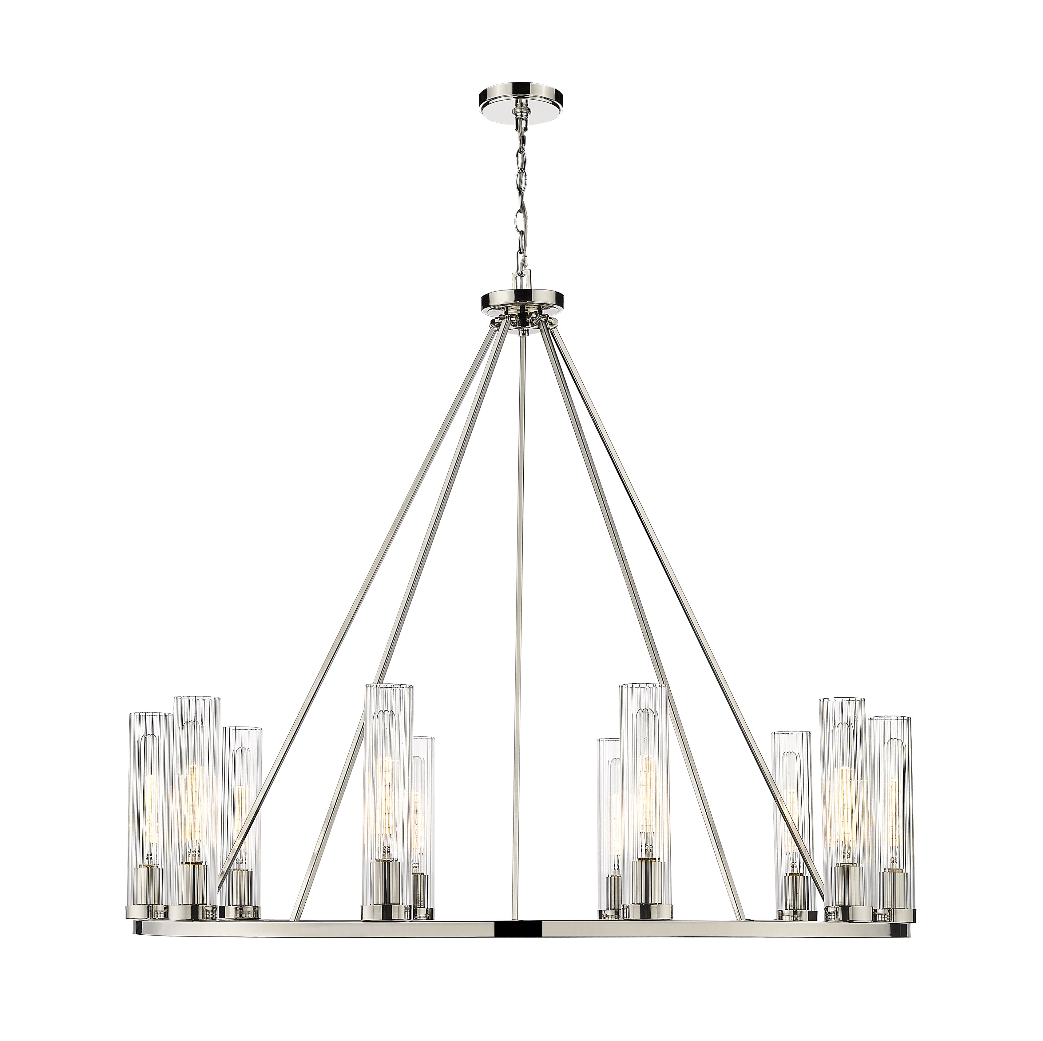 Beau 10 Light Chandelier Polished Nickel