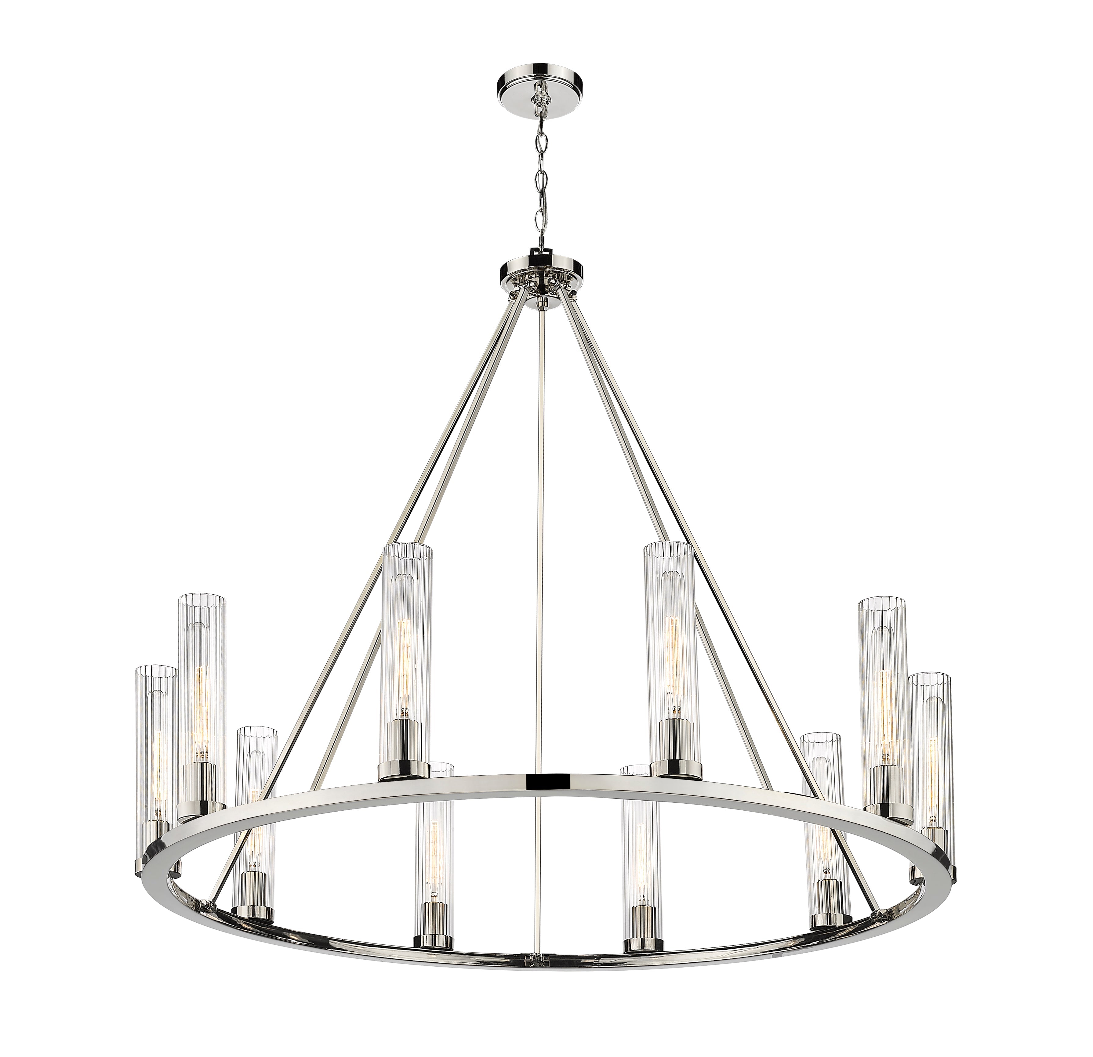Beau 10 Light Chandelier Polished Nickel